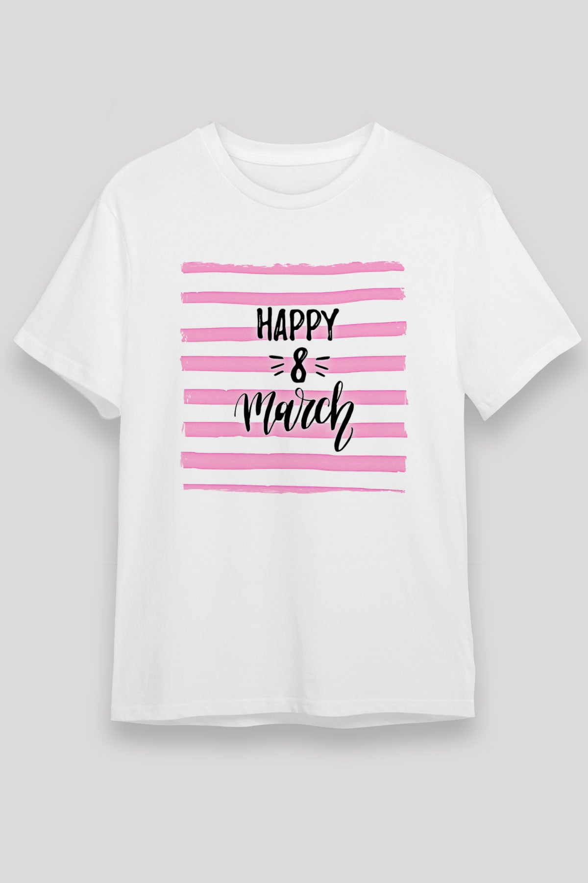 Kadınlar Günü Baskılı Unisex Beyaz Tişört - Tshirt