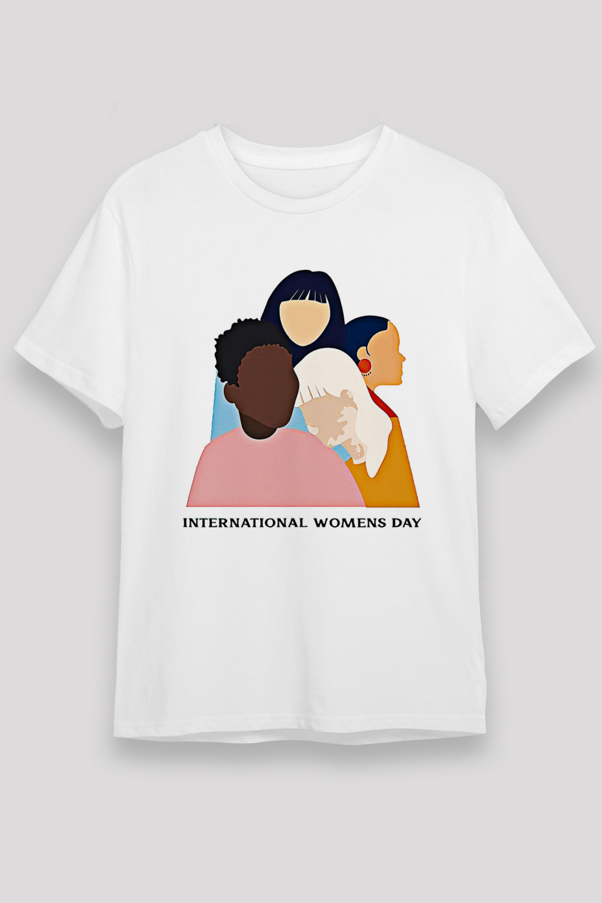 Kadınlar Günü Baskılı Unisex Beyaz Tişört - Tshirt