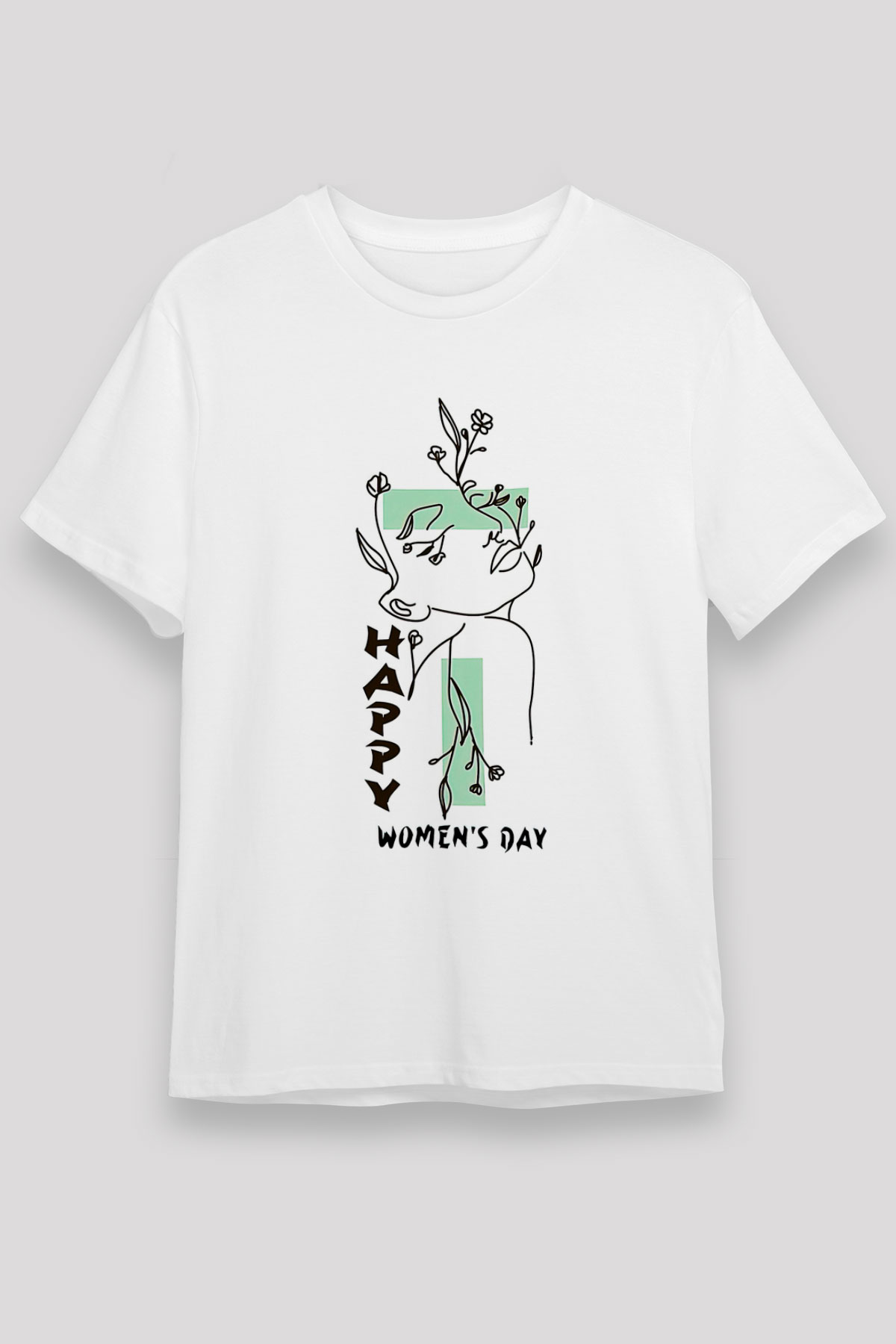 Kadınlar Günü Baskılı Unisex Beyaz Tişört - Tshirt