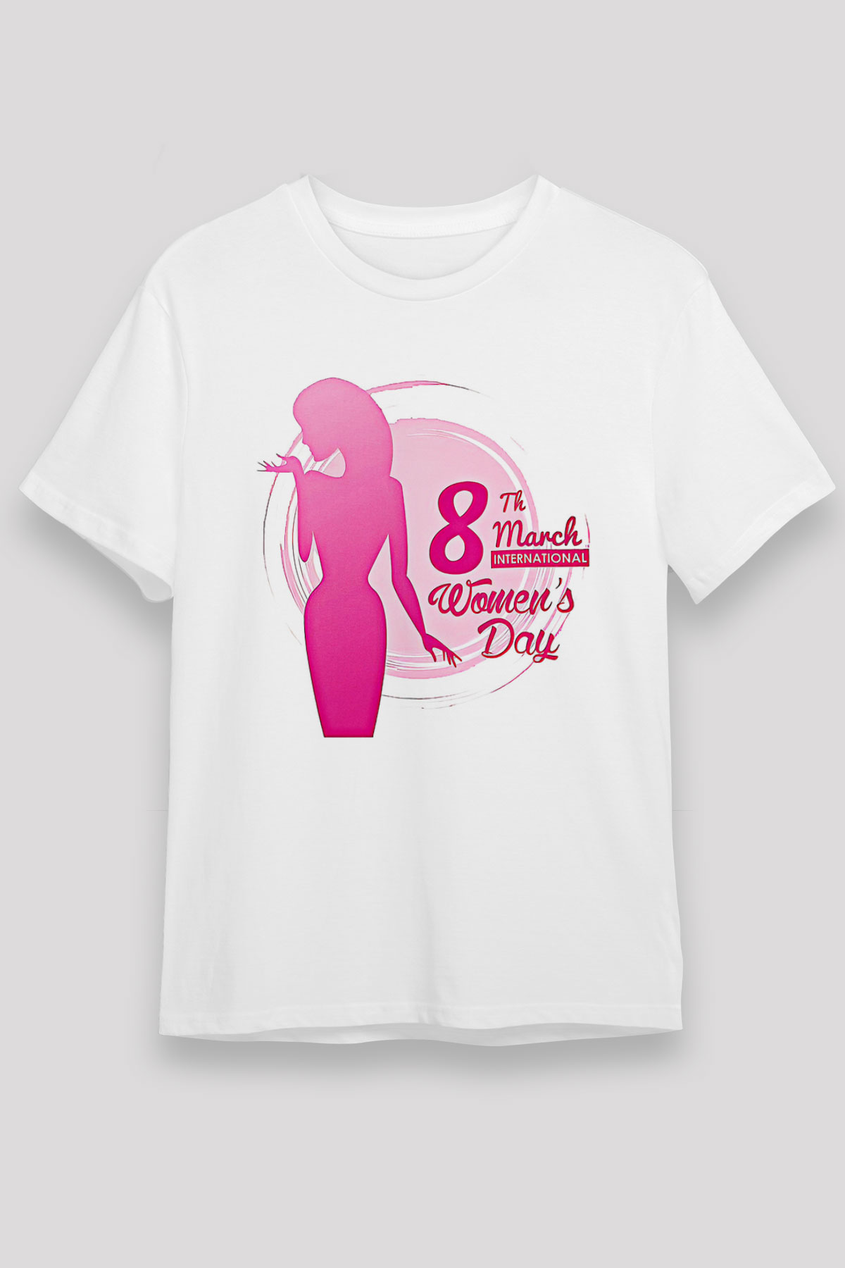 Kadınlar Günü Baskılı Unisex Beyaz Tişört - Tshirt