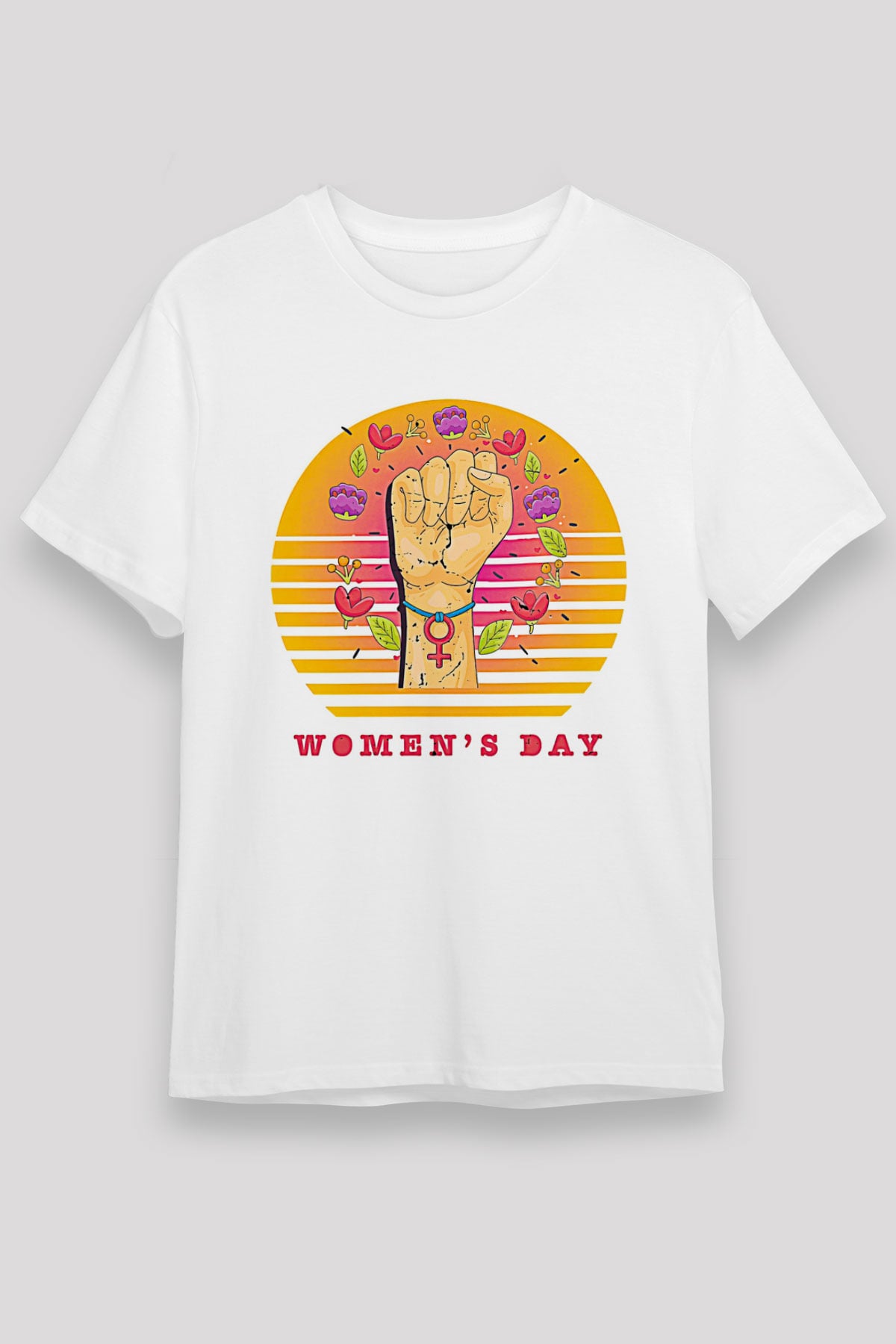 Kadınlar Günü Baskılı Unisex Beyaz Tişört - Tshirt