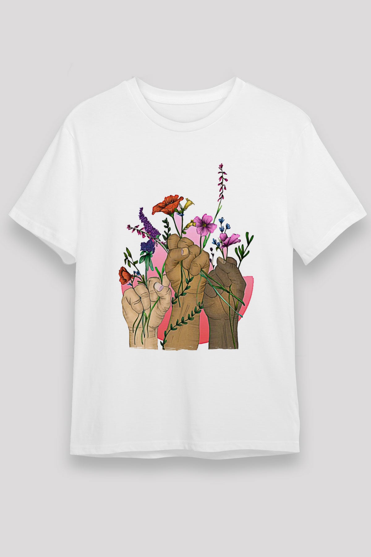 Kadınlar Günü Baskılı Unisex Beyaz Tişört - Tshirt