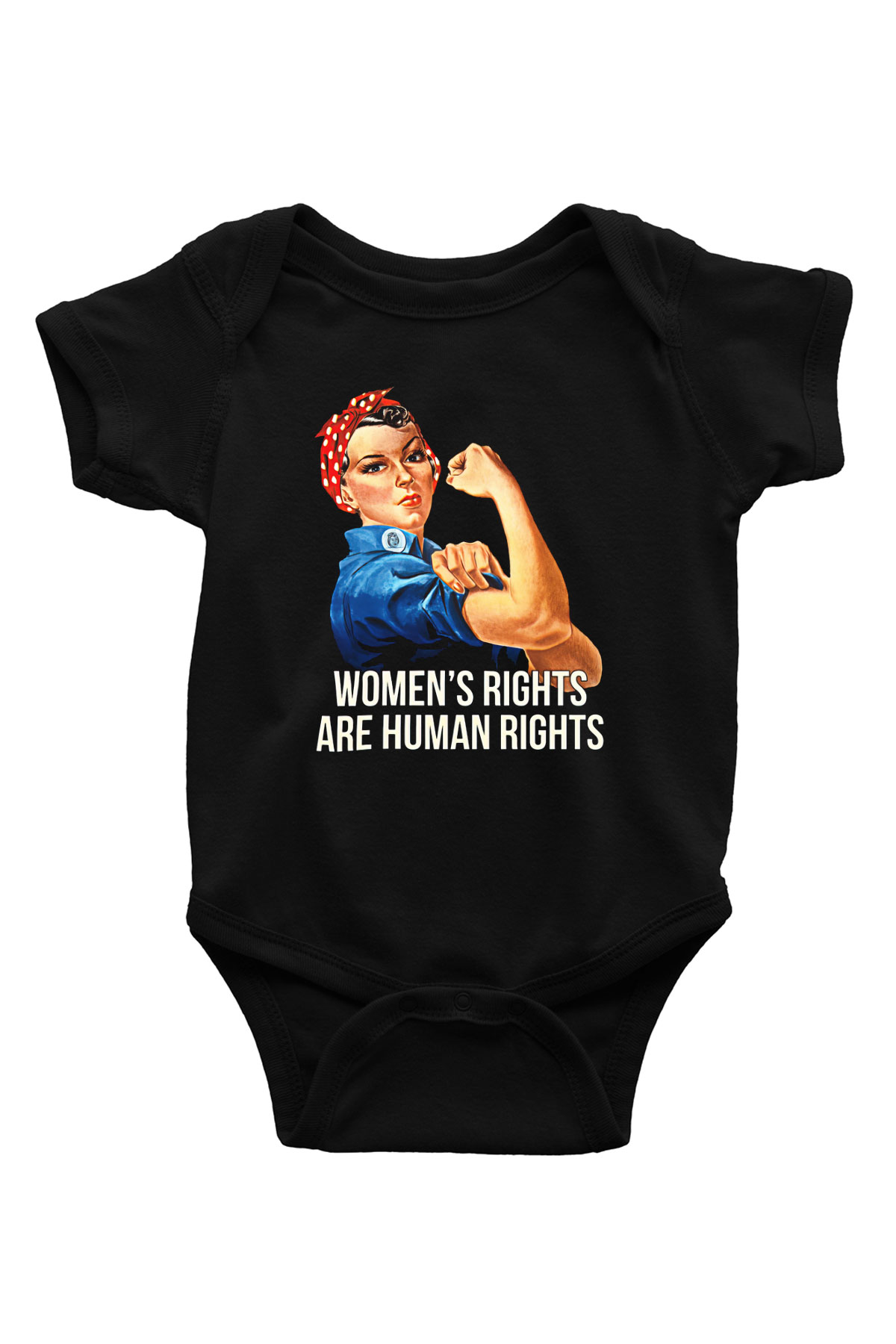 Kadınlar Günü Baskılı Unisex Siyah Bebek Body - Zıbın