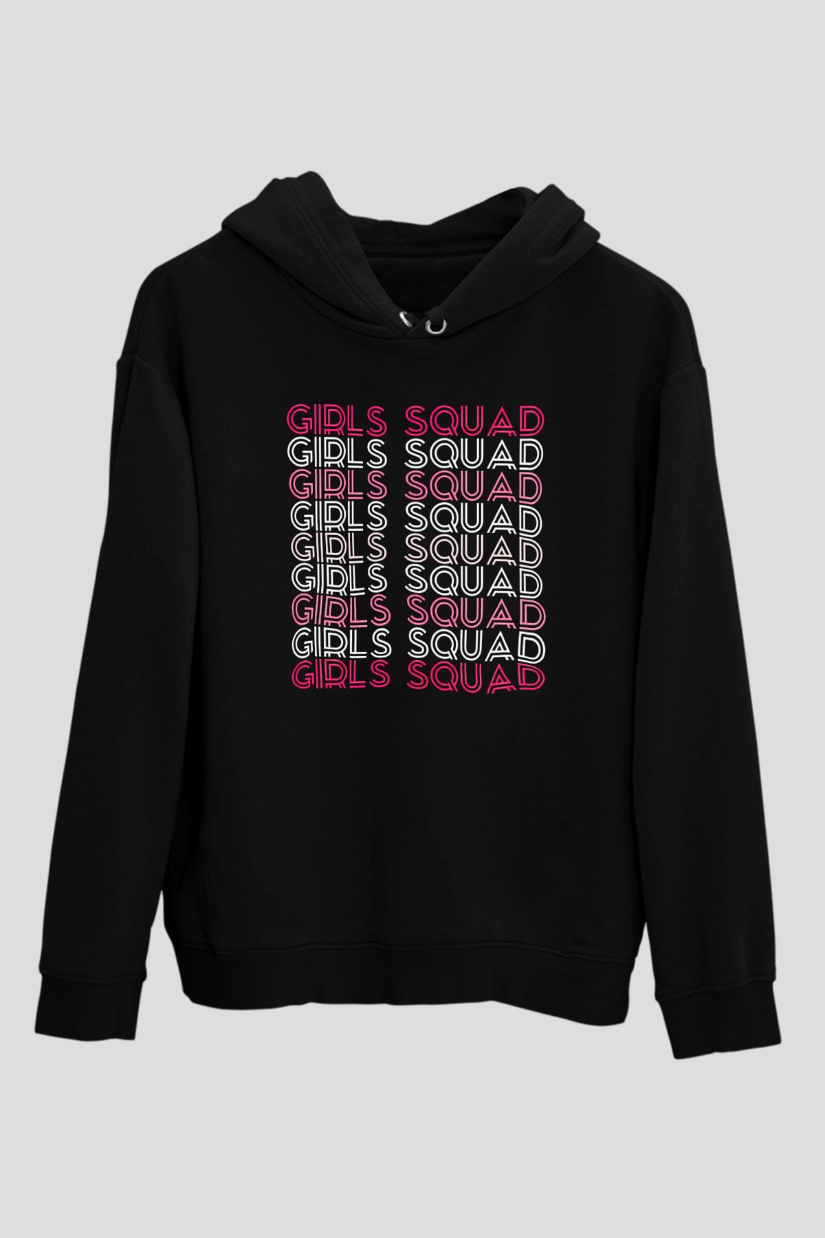 Kadınlar Günü Baskılı Unisex Siyah Hoodie