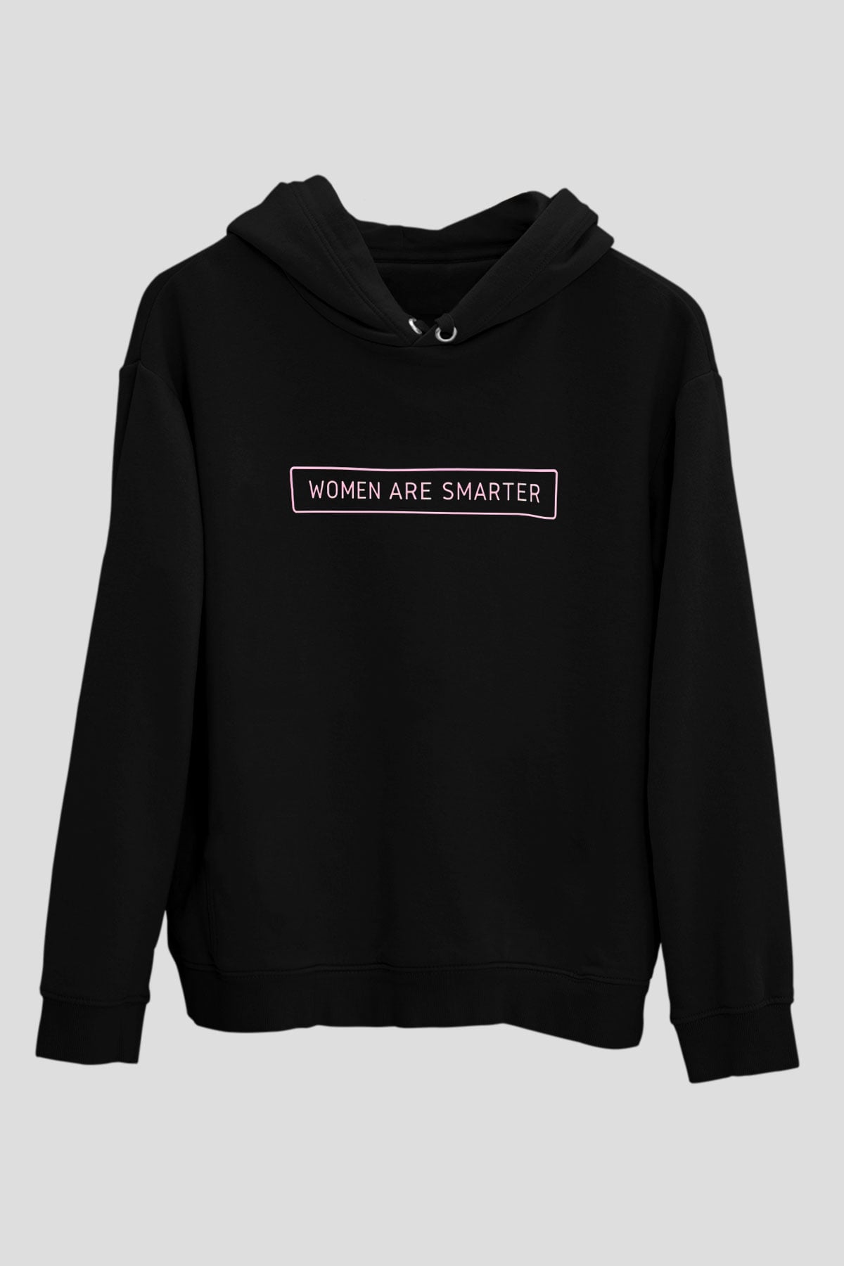 Kadınlar Günü Baskılı Unisex Siyah Hoodie