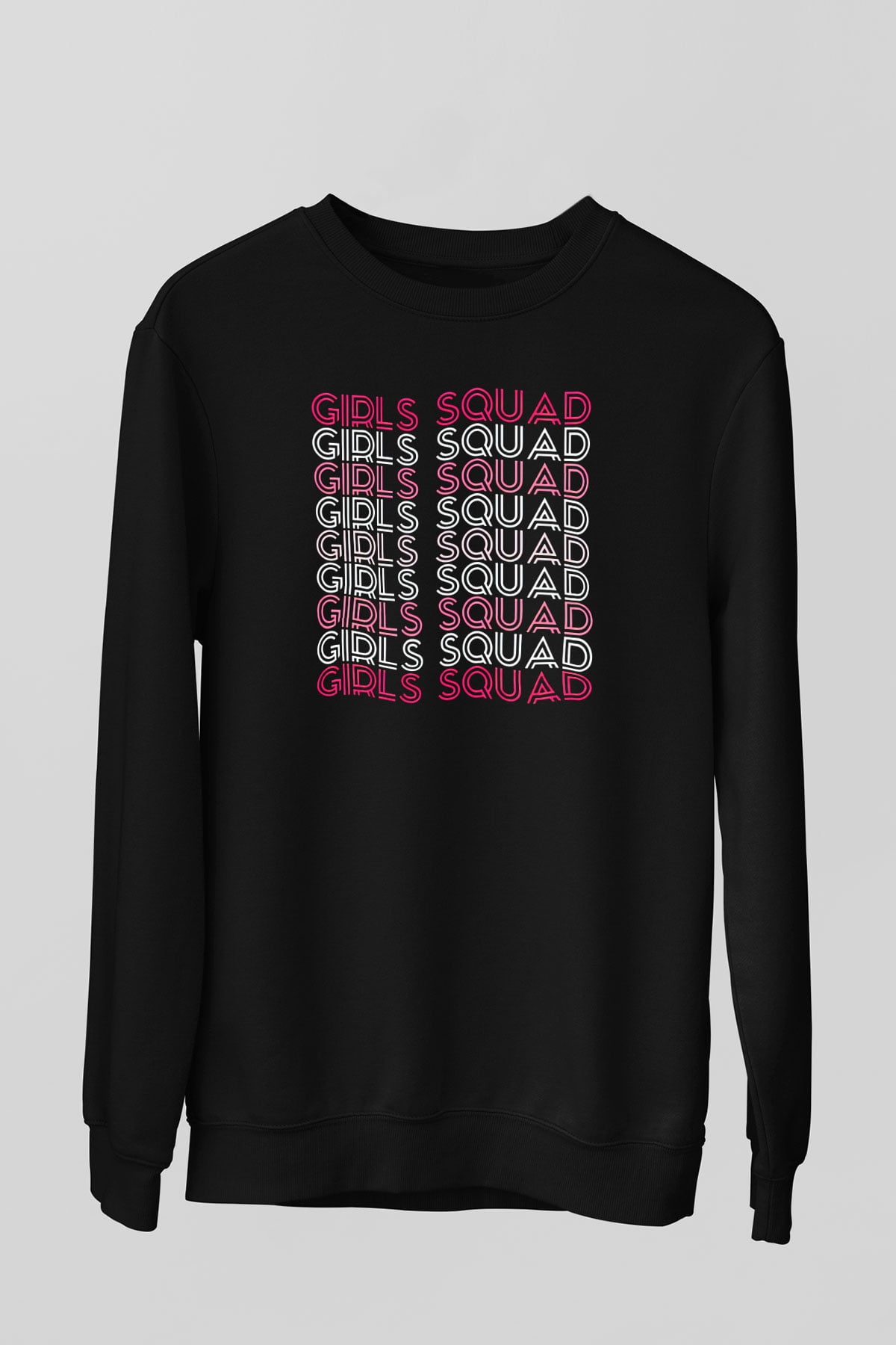 Kadınlar Günü Baskılı Unisex Siyah Sweatshirt