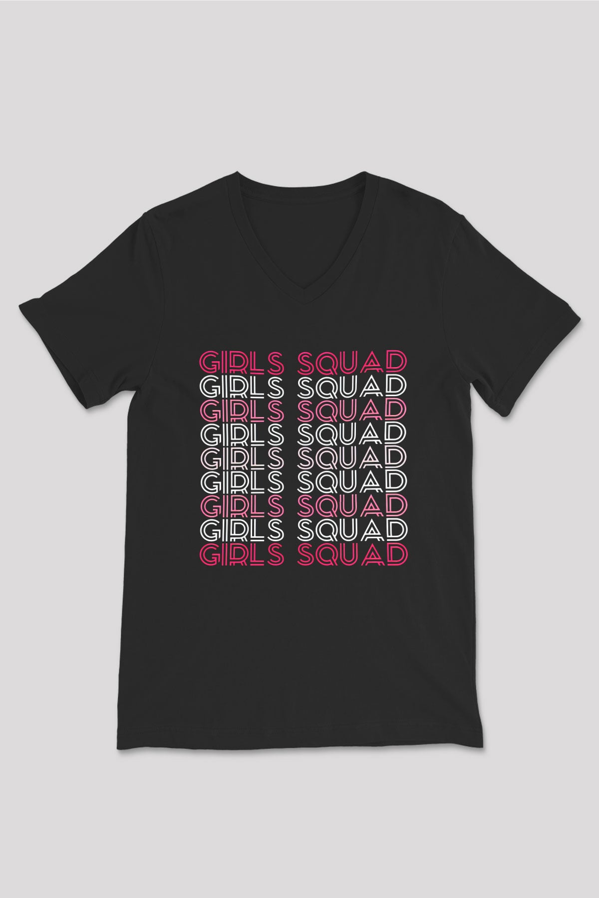 Kadınlar Günü Baskılı Unisex Siyah V Yaka Tişört - Tshirt