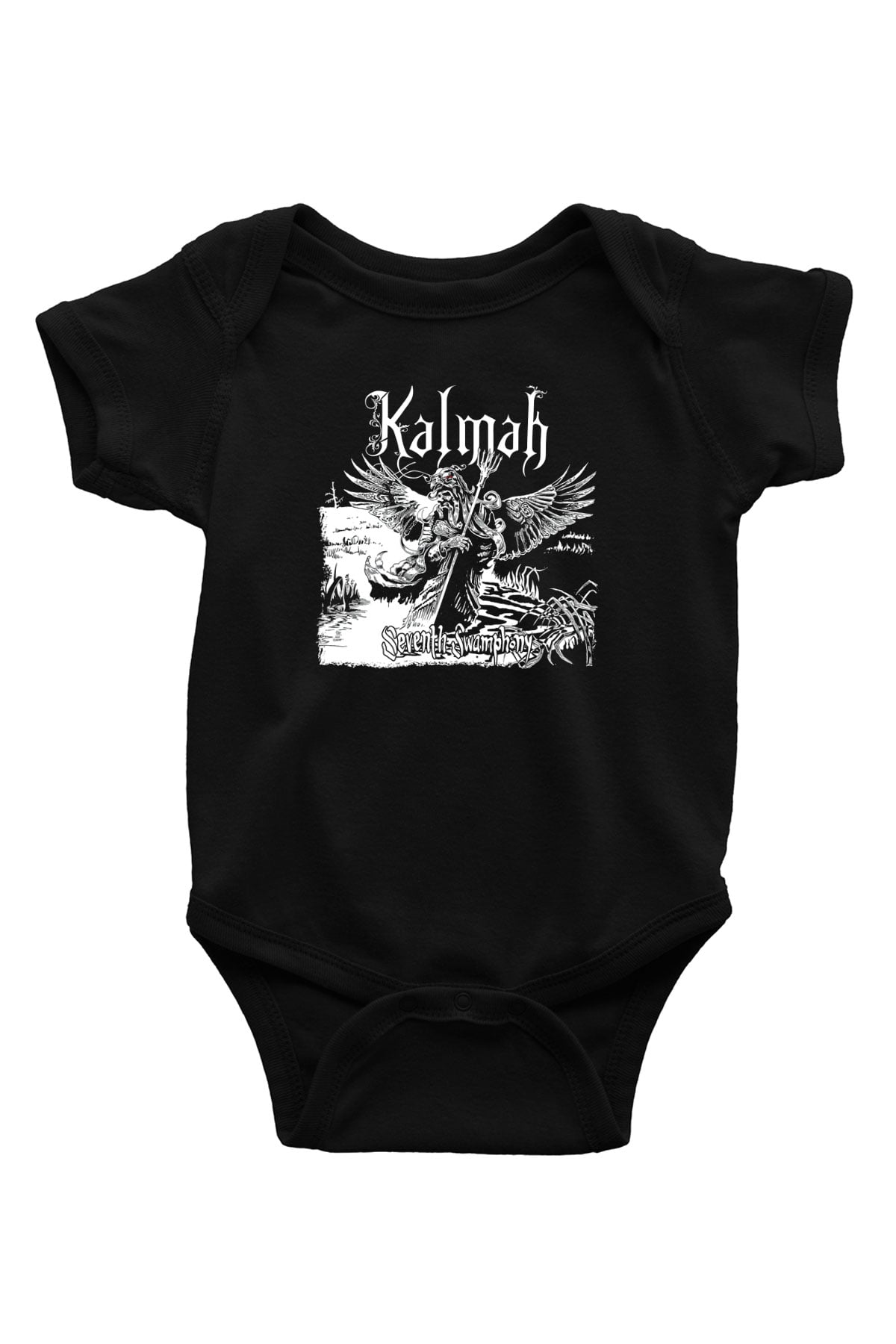 Kalmah Baskılı Unisex Siyah Bebek Body - Zıbın