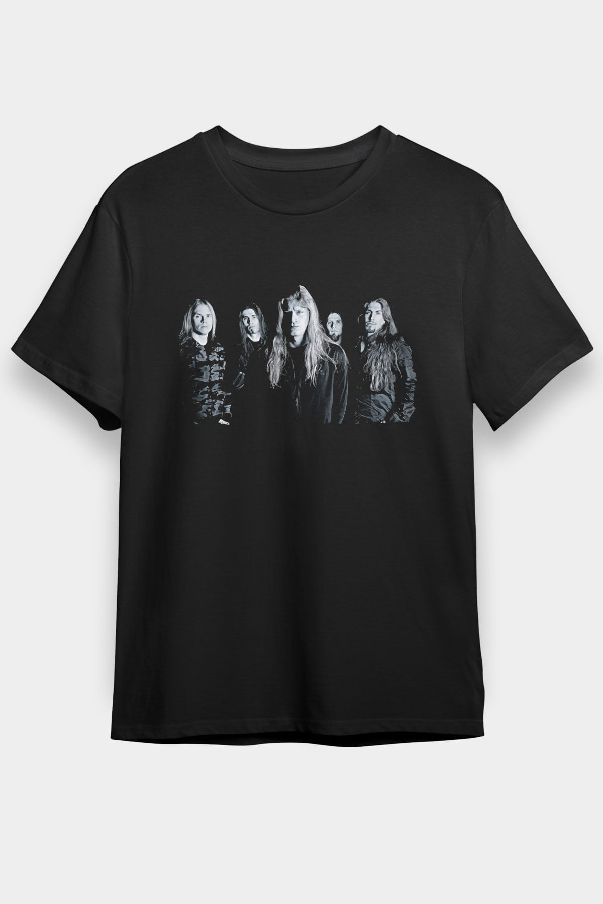 Kalmah Baskılı Unisex Siyah Tişört - Tshirt