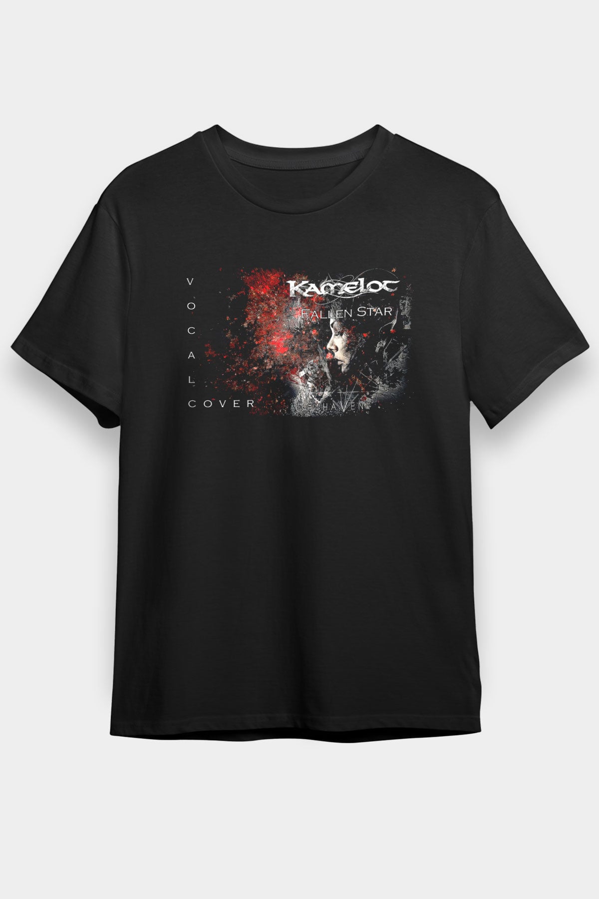 Kamelot Baskılı Unisex Siyah Tişört - Tshirt