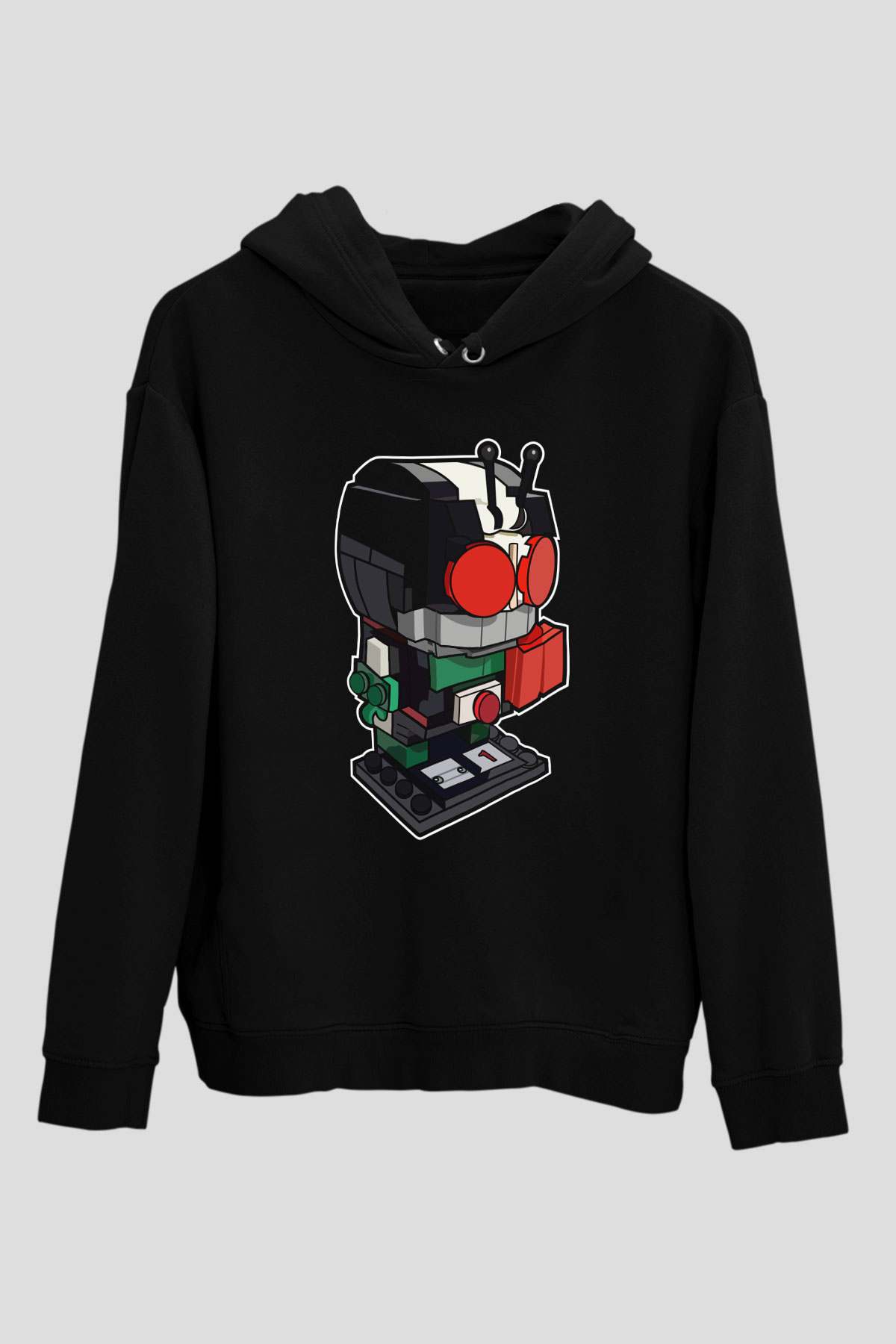 Kamen Rider Lego Baskılı Siyah Unisex Hoodie