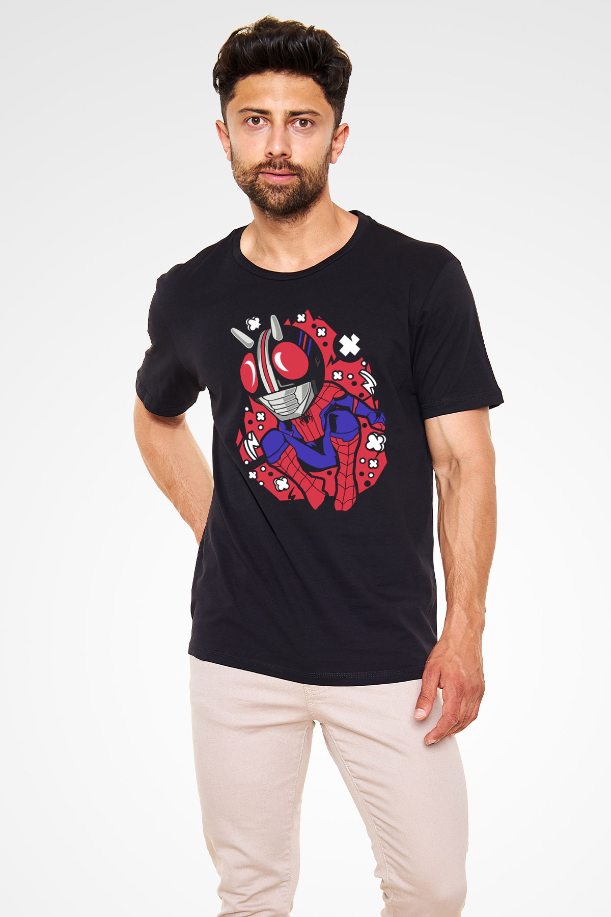 Kamen Spider Baskılı Siyah Unisex Tişört