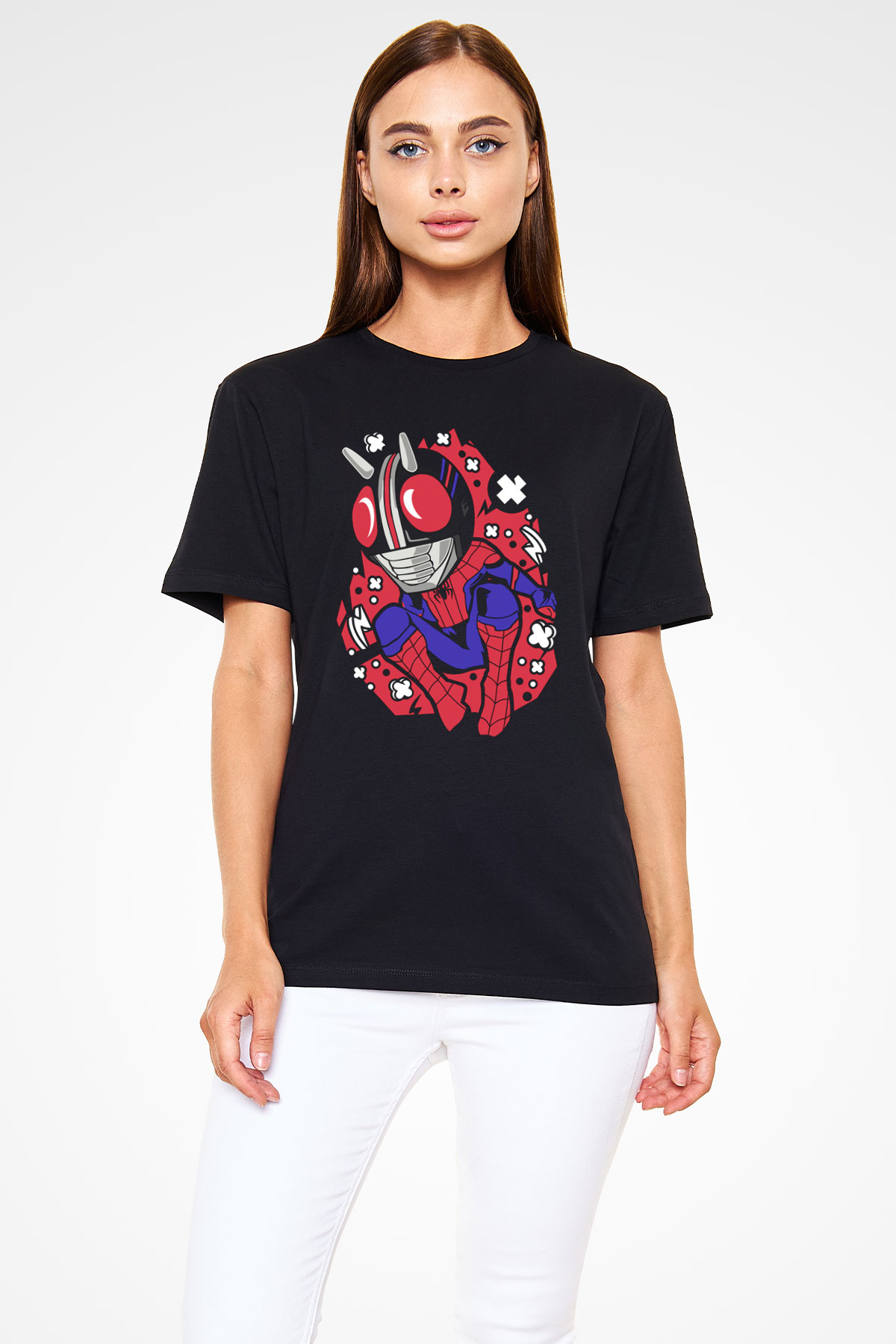 Kamen Spider Baskılı Siyah Unisex Tişört