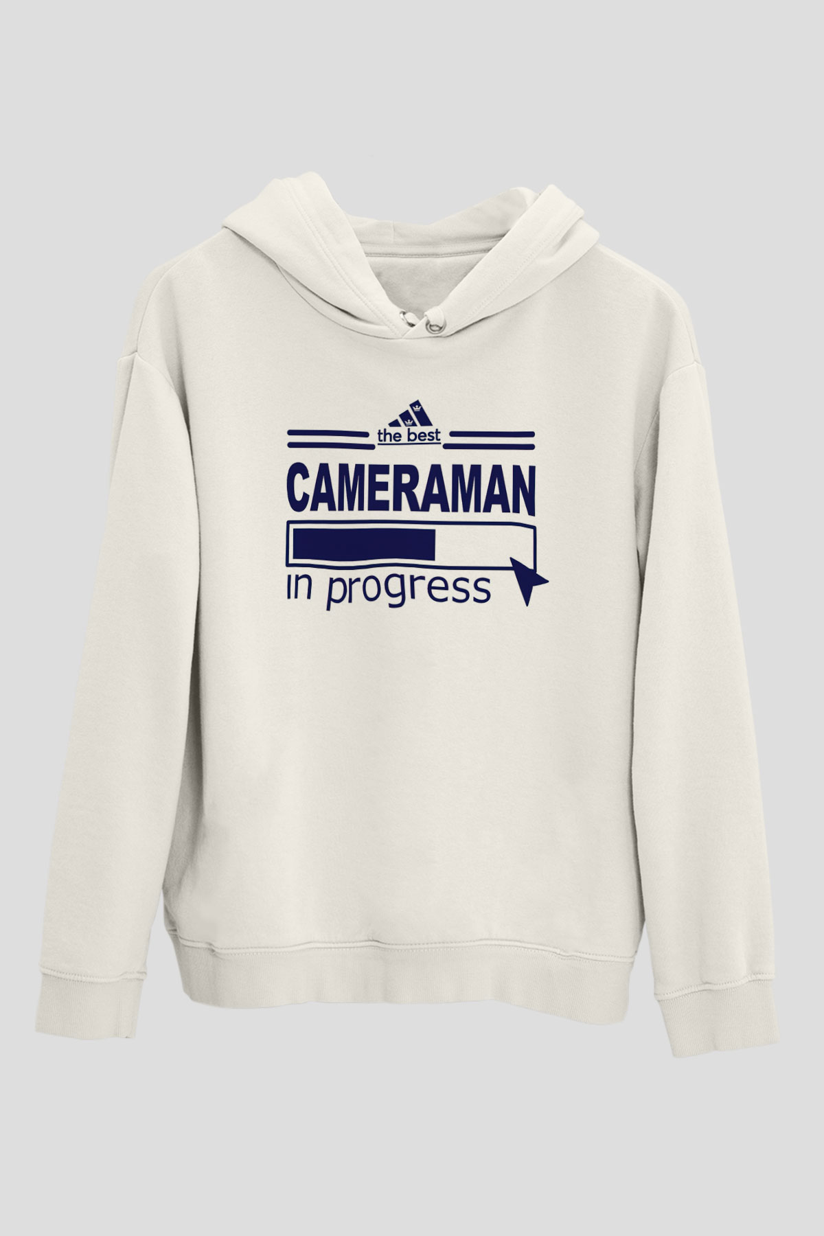Kameraman Beyaz Unisex Kapüşonlu Sweatshirt