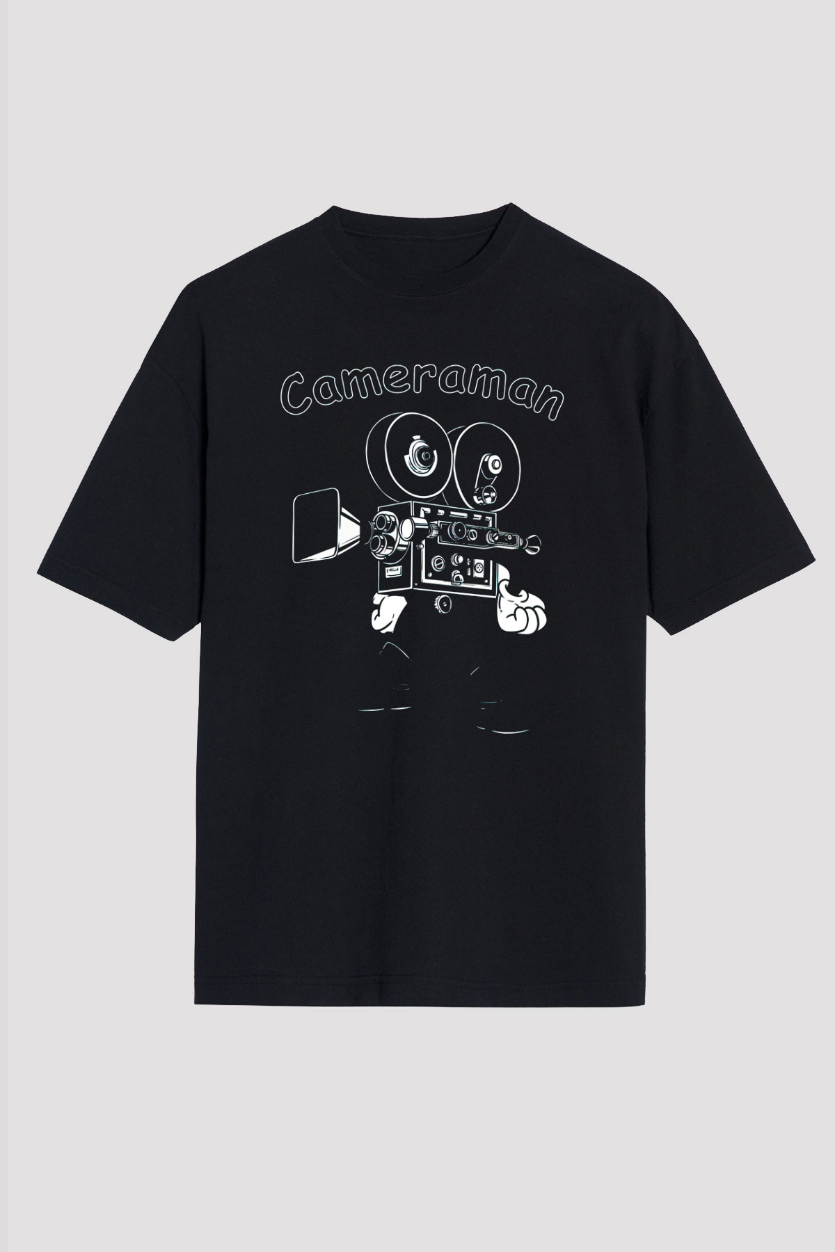 Kameraman Siyah Unisex Tişört T-Shirt - TişörtFabrikası