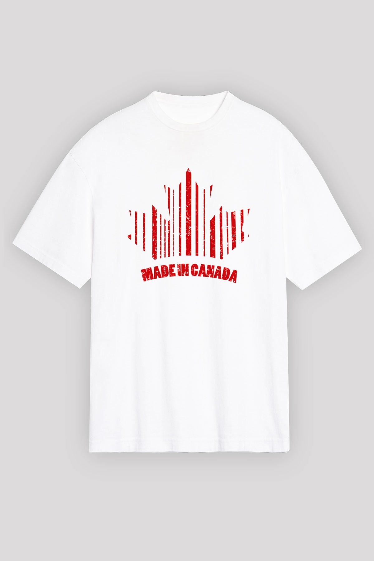 Kanada Beyaz Unisex Oversize Tişört T-Shirt
