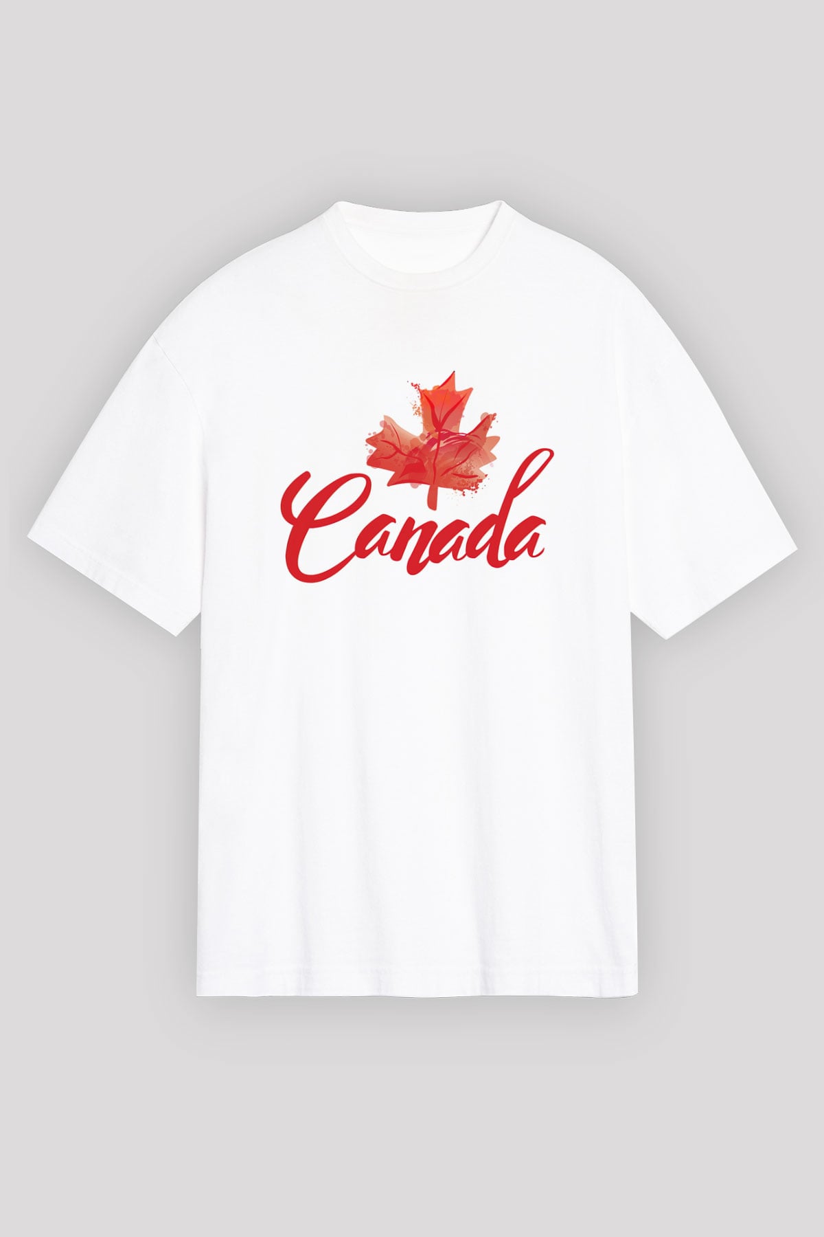Kanada Beyaz Unisex Oversize Tişört T-Shirt