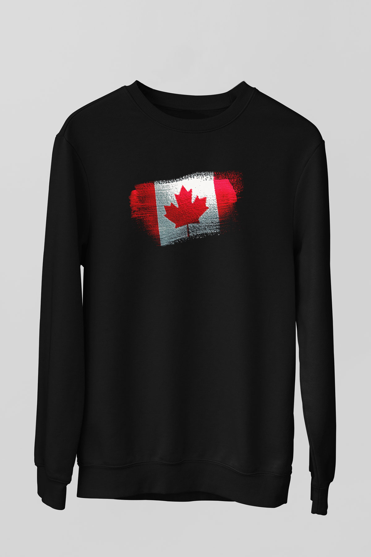 Kanada - Canada Bayrağı Baskılı Unisex Siyah Sweatshirt