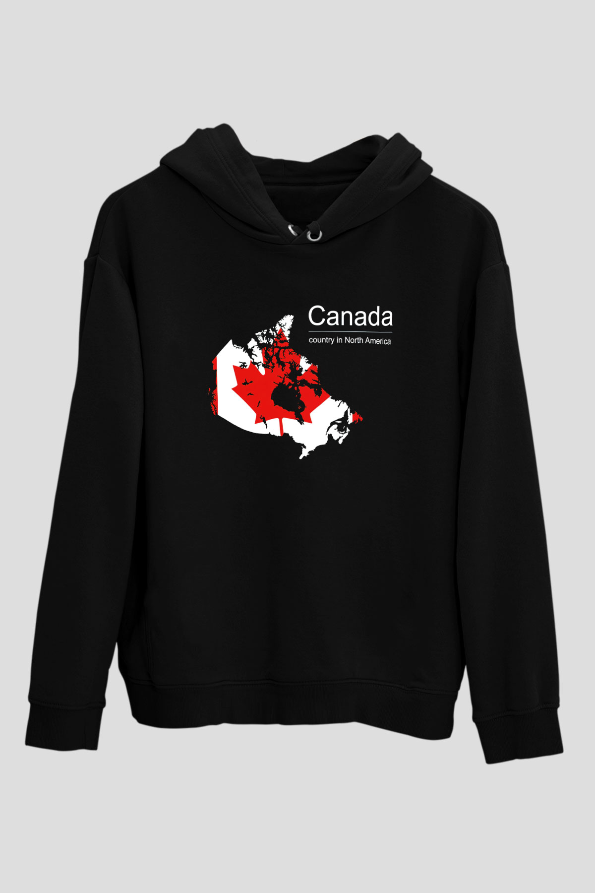Kanada Siyah Unisex Hoodie