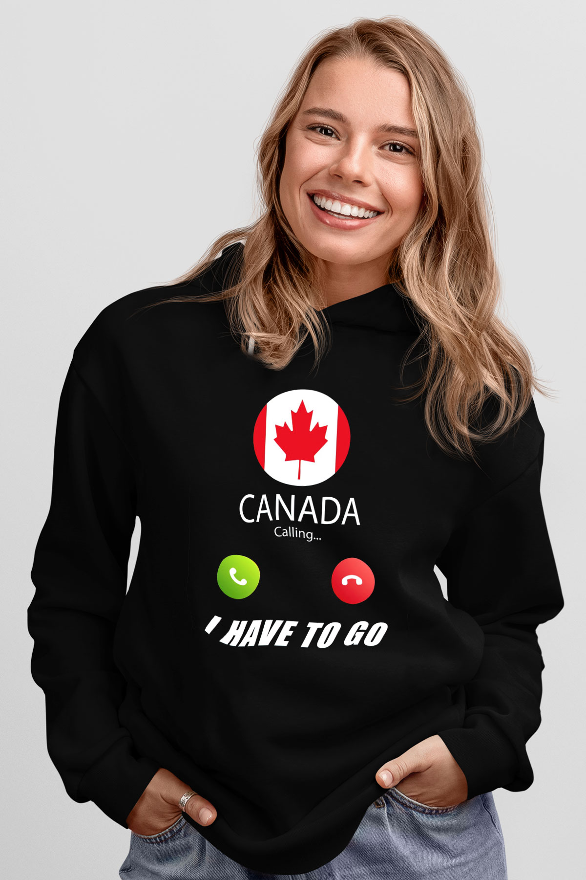 Kanada Siyah Unisex Hoodie