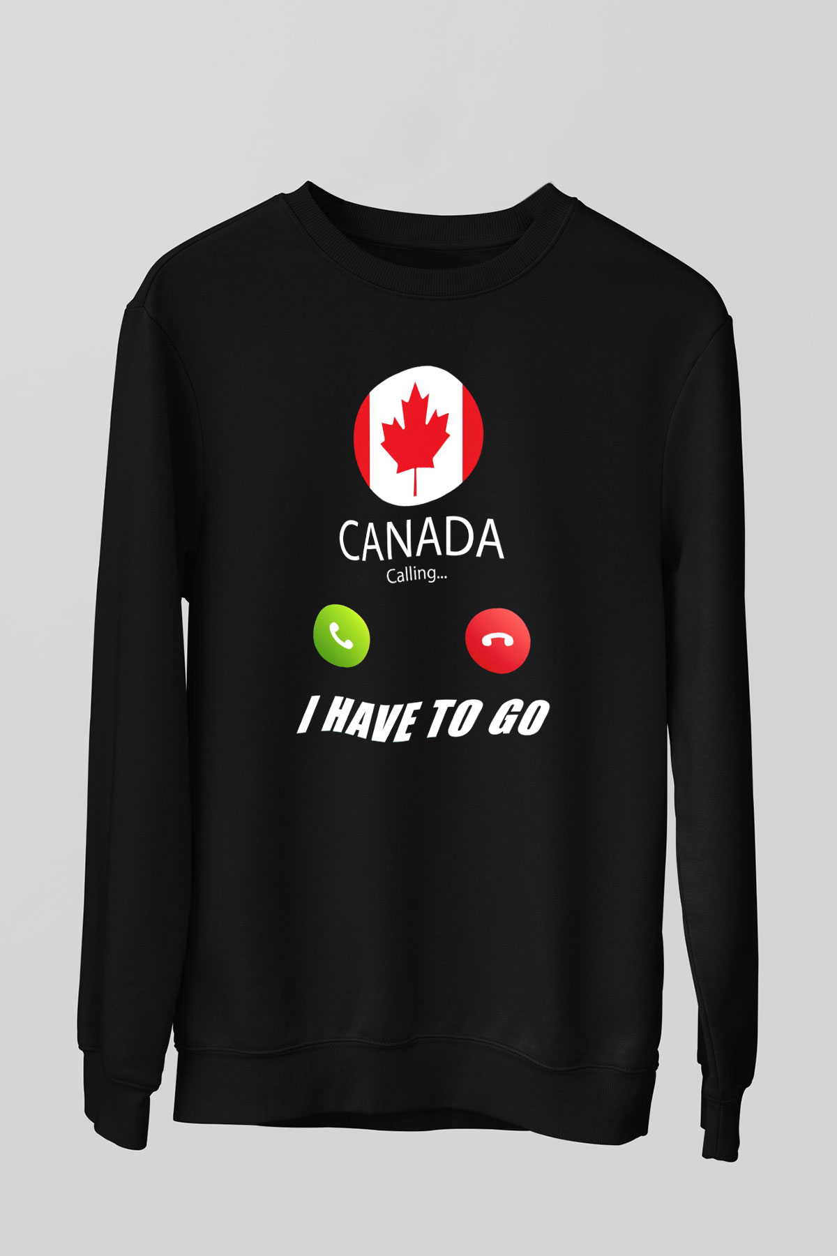 Kanada Siyah Unisex Sweatshirt