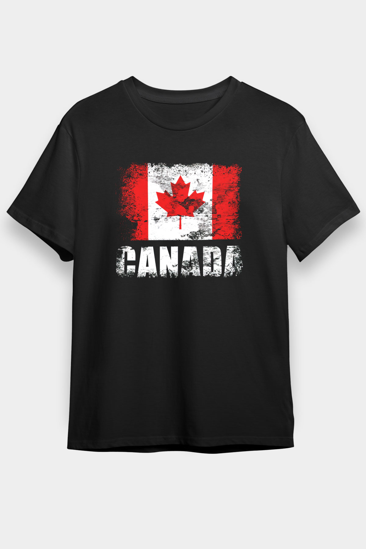 Kanada Siyah Unisex Tişört T-Shirt - TişörtFabrikası