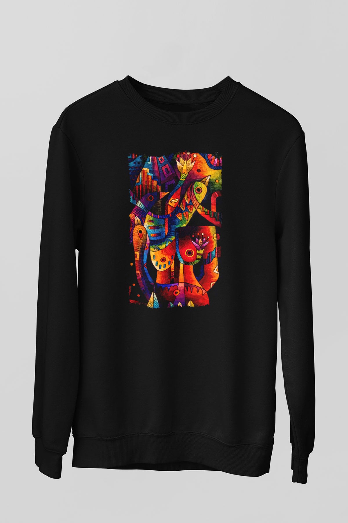 Kanaviçe Siyah Unisex Sweatshirt