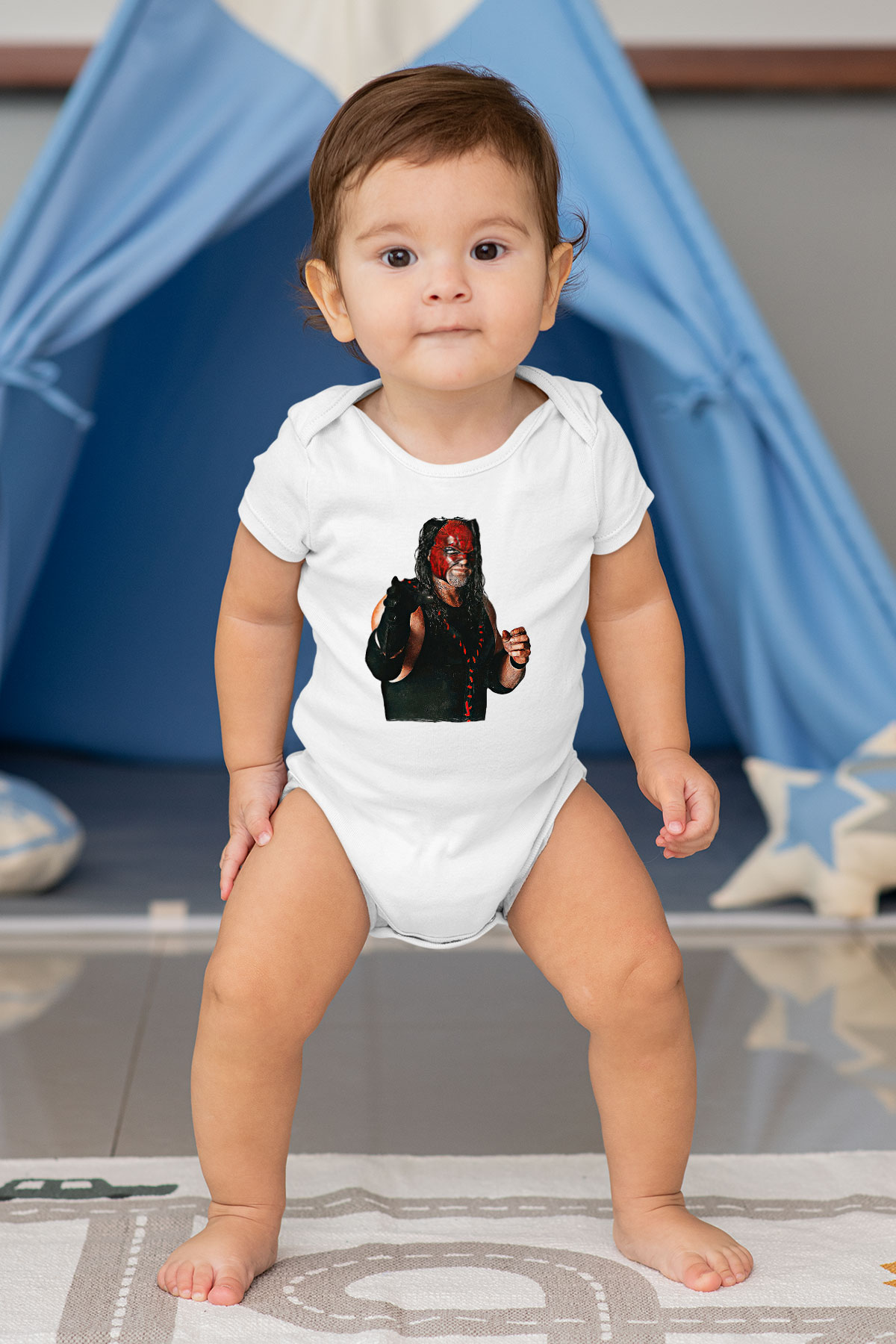 Kane Baskılı Beyaz Unisex Bebek Body - Zıbın
