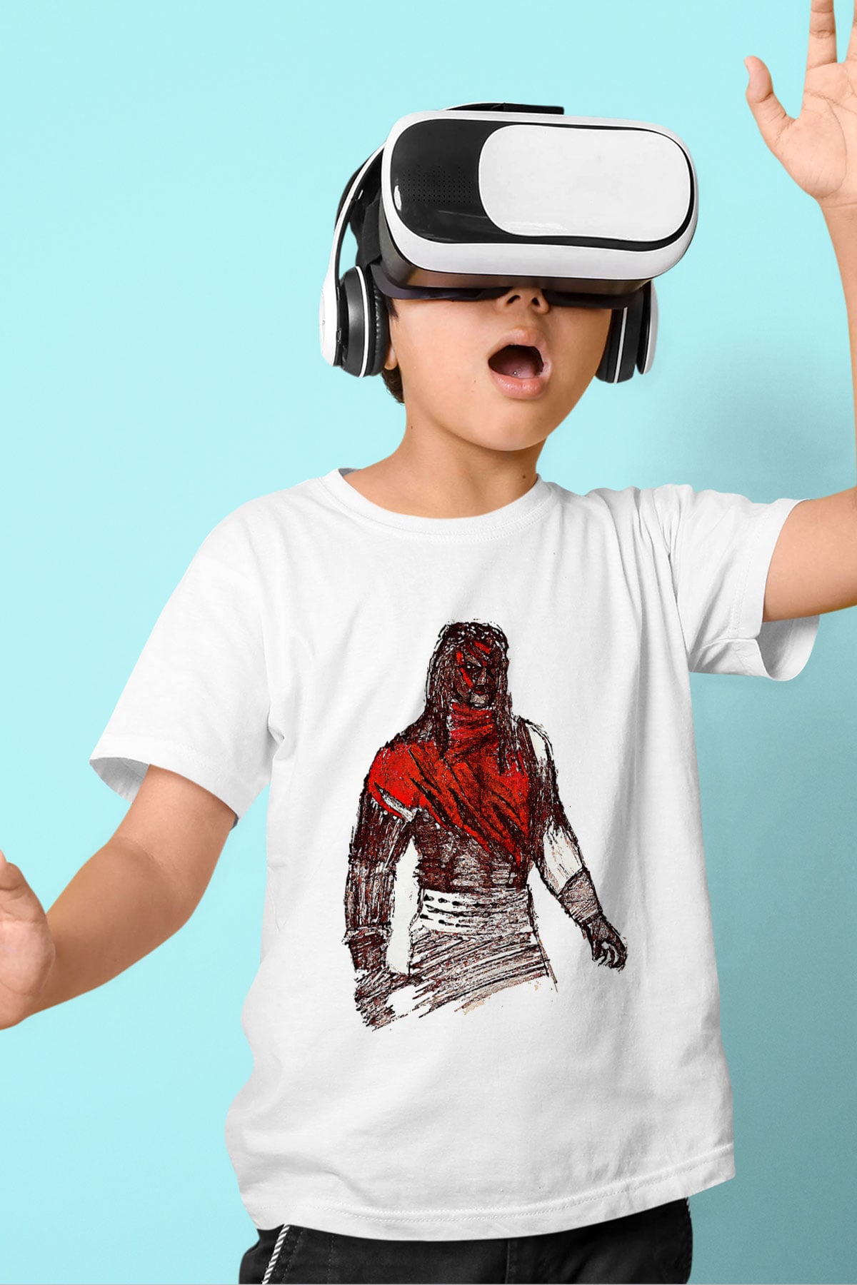 Kane Baskılı Beyaz Unisex Beyaz Çocuk Tişört - Tshirt