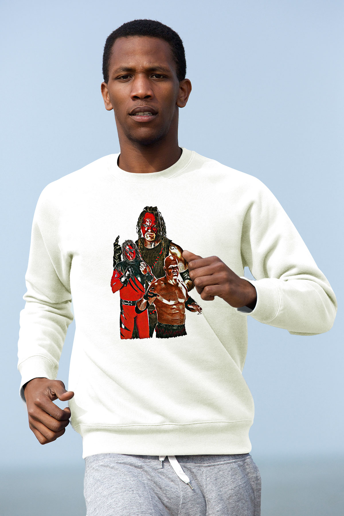 Kane Baskılı Beyaz Unisex Sweatshirt