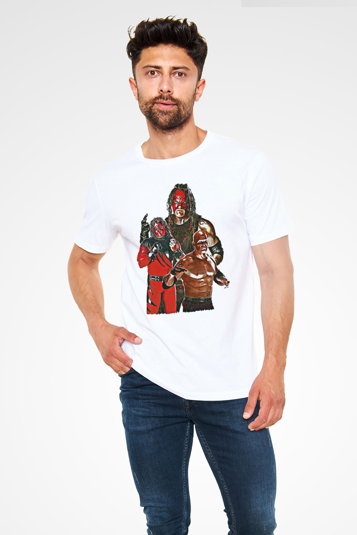 Kane Unisex Baskılı Beyaz Tişört - Tshirt