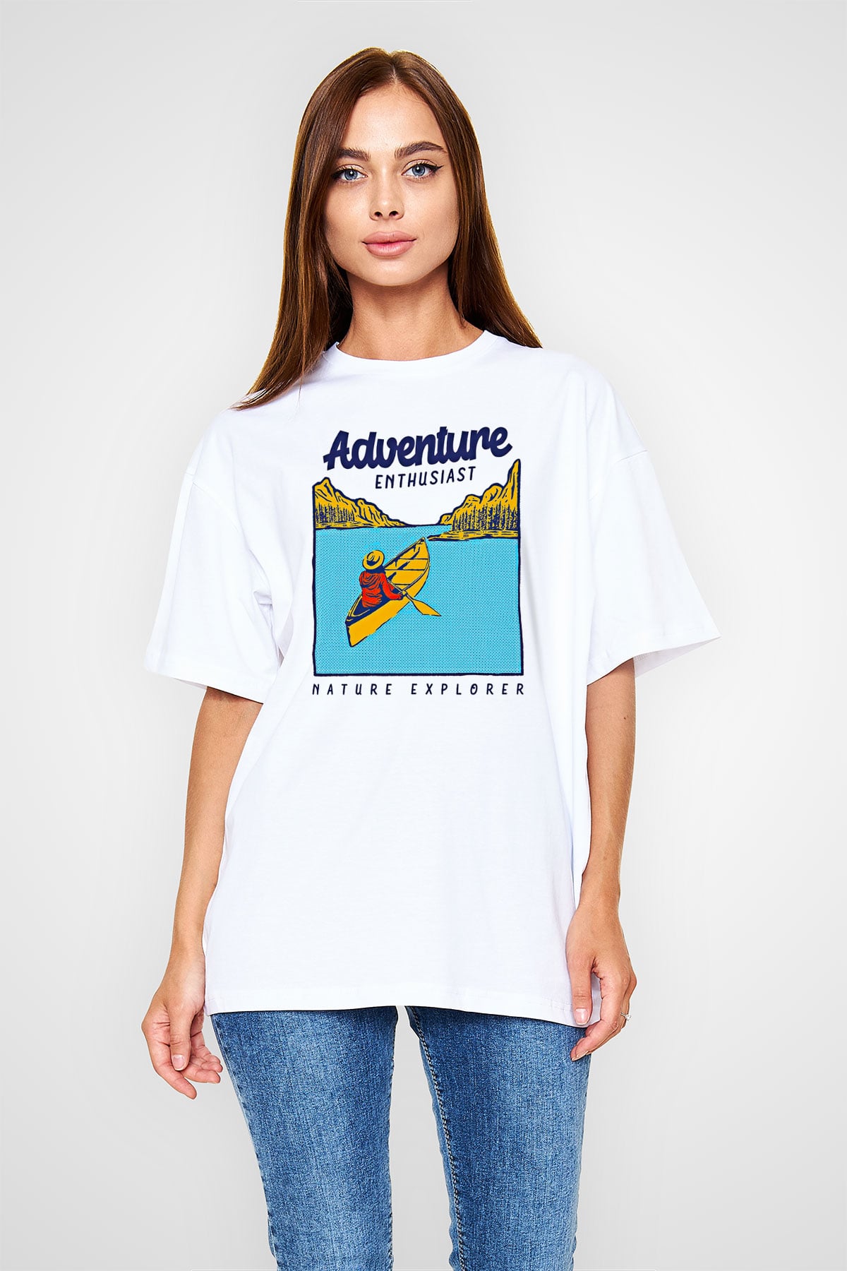 Kano Baskılı Unisex Beyaz Oversize Tişört - Tshirt