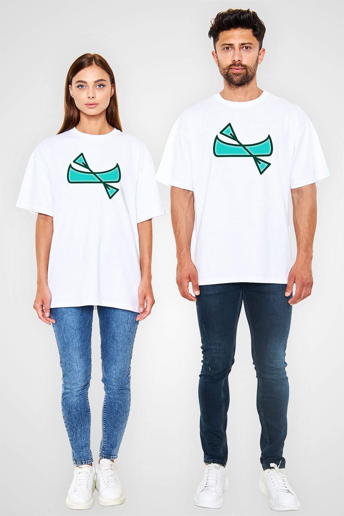 Kano Baskılı Unisex Beyaz Oversize Tişört - Tshirt