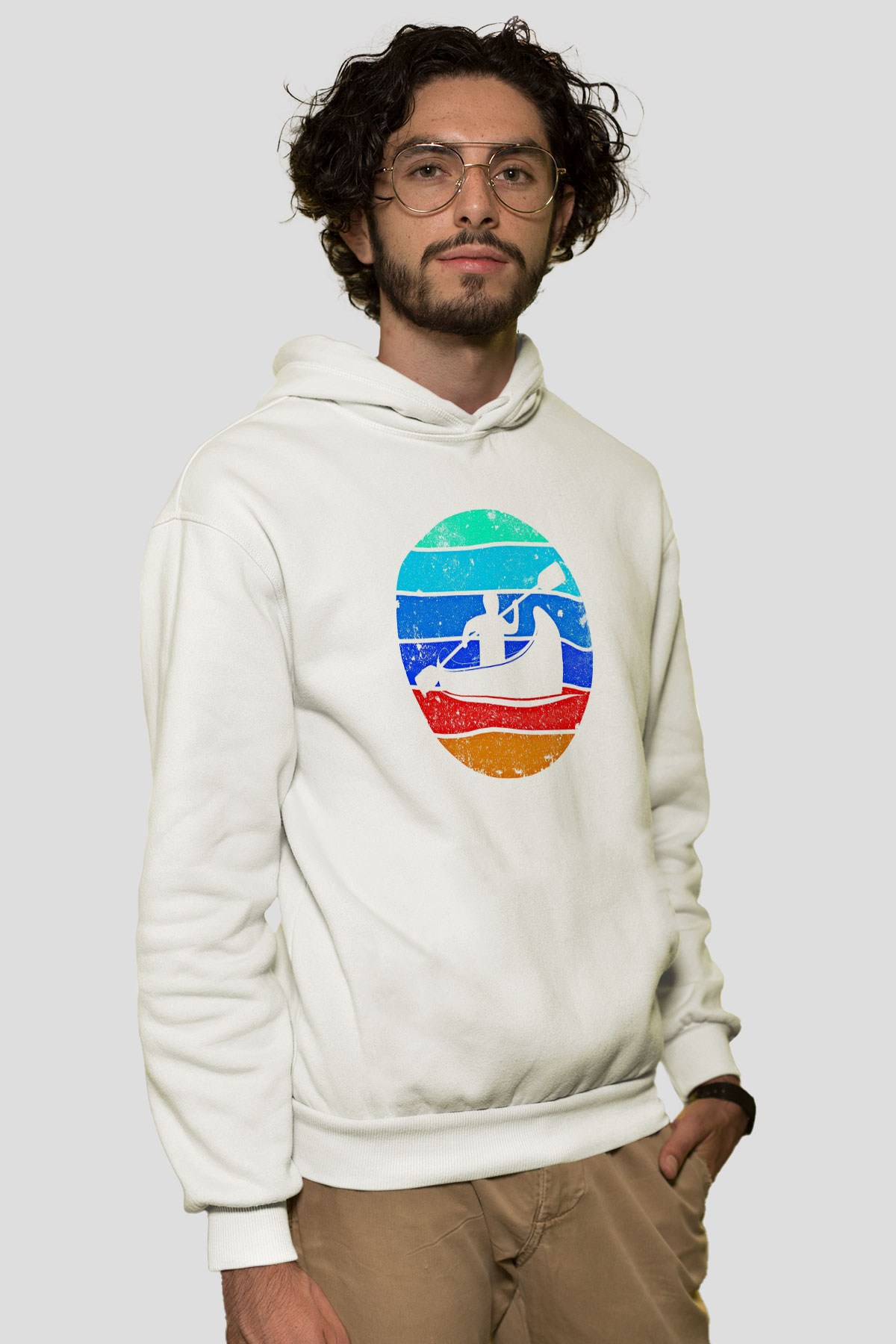 Kano Baskılı Unisex Ekru Hoodie