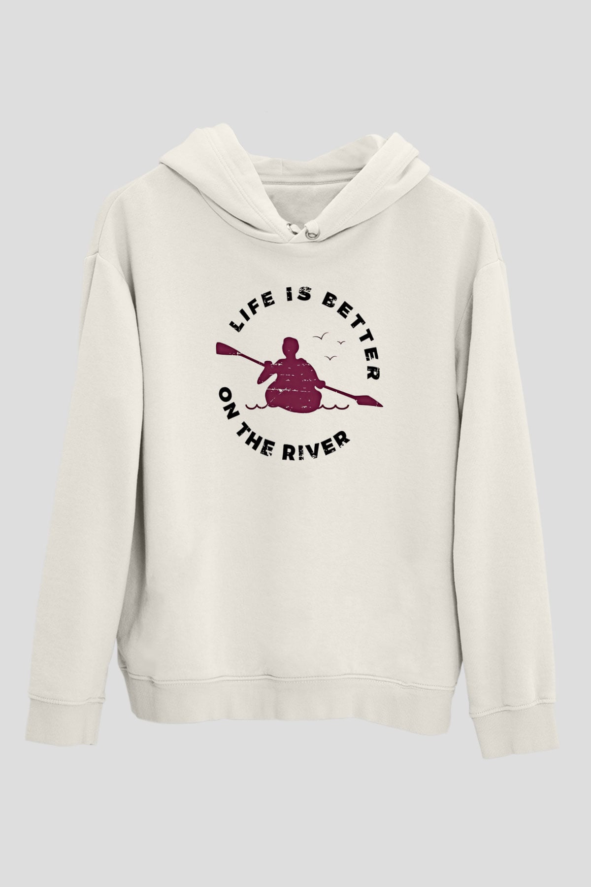 Kano Baskılı Unisex Ekru Hoodie