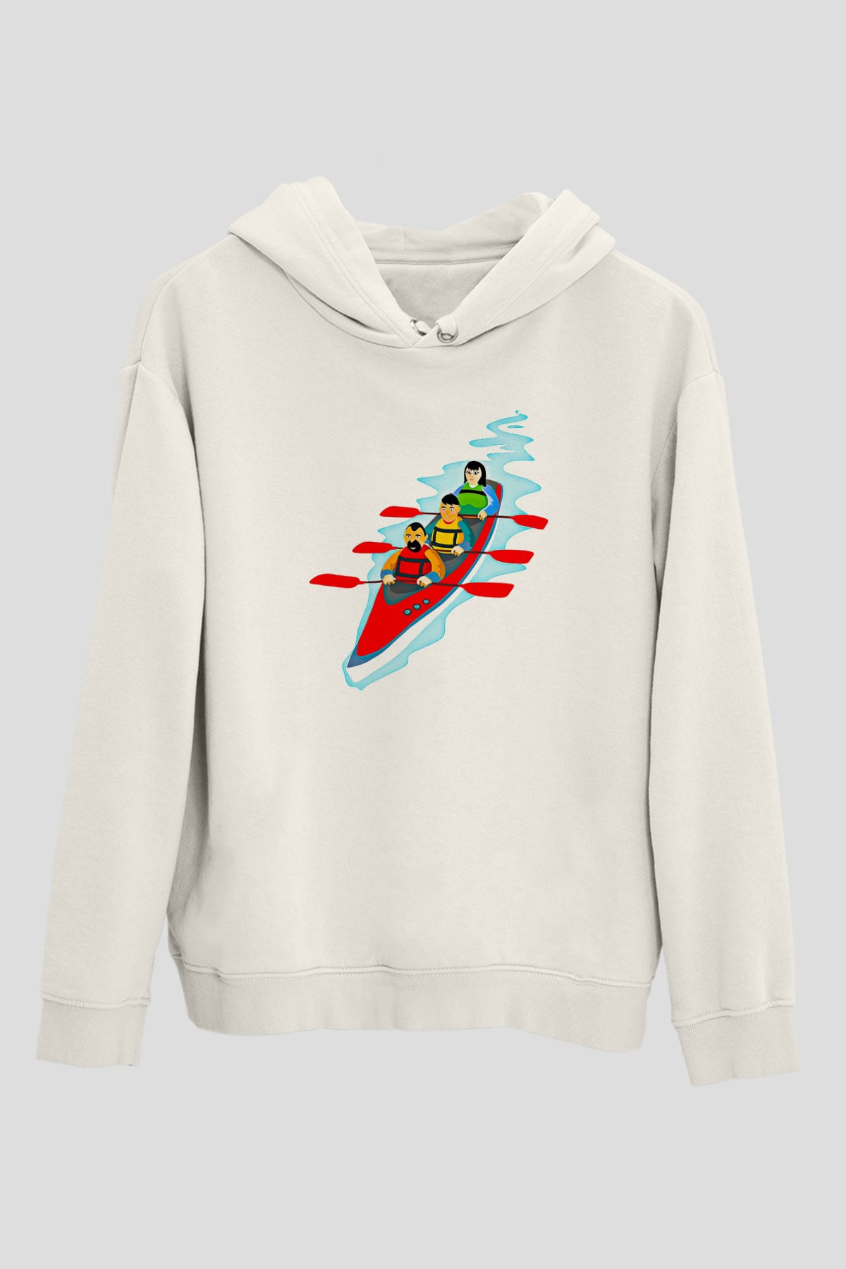 Kano Baskılı Unisex Ekru Hoodie