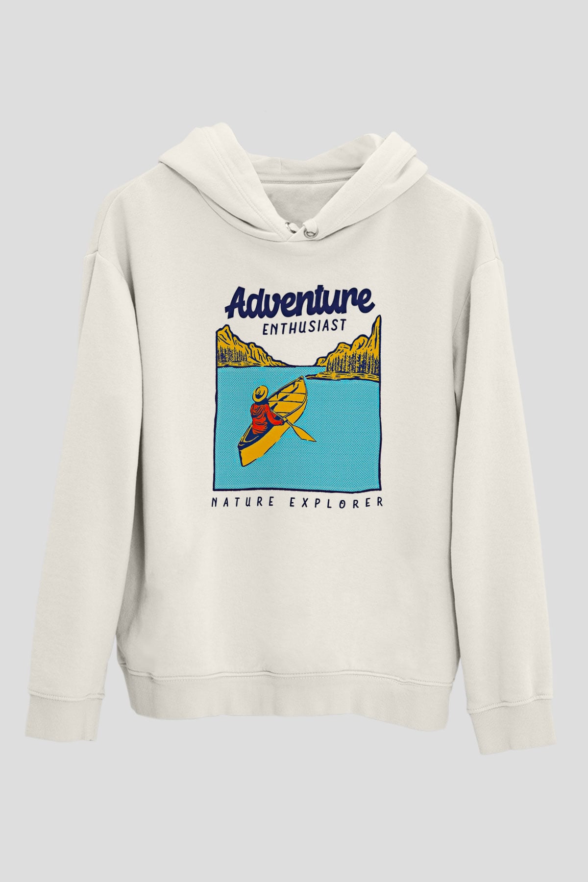 Kano Baskılı Unisex Ekru Hoodie