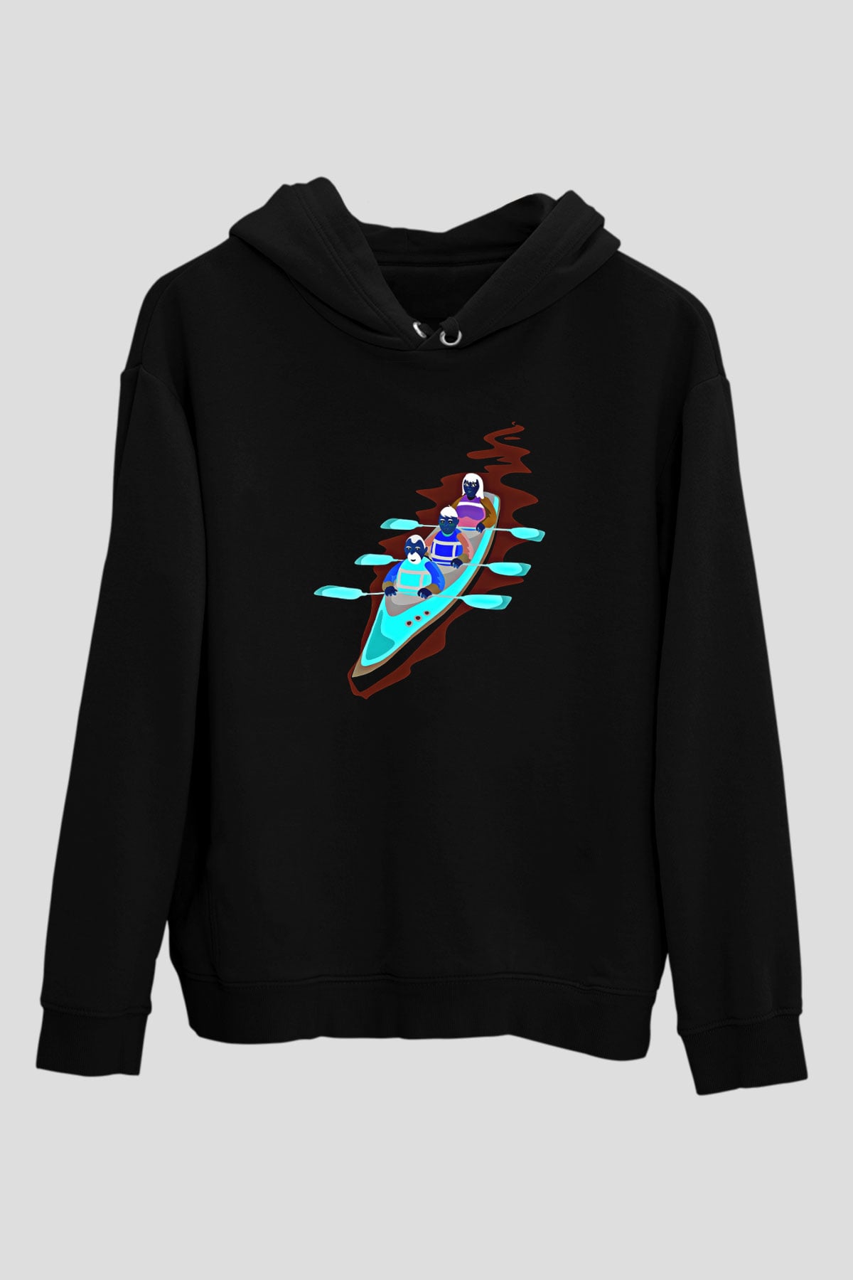 Kano Baskılı Unisex Siyah Hoodie
