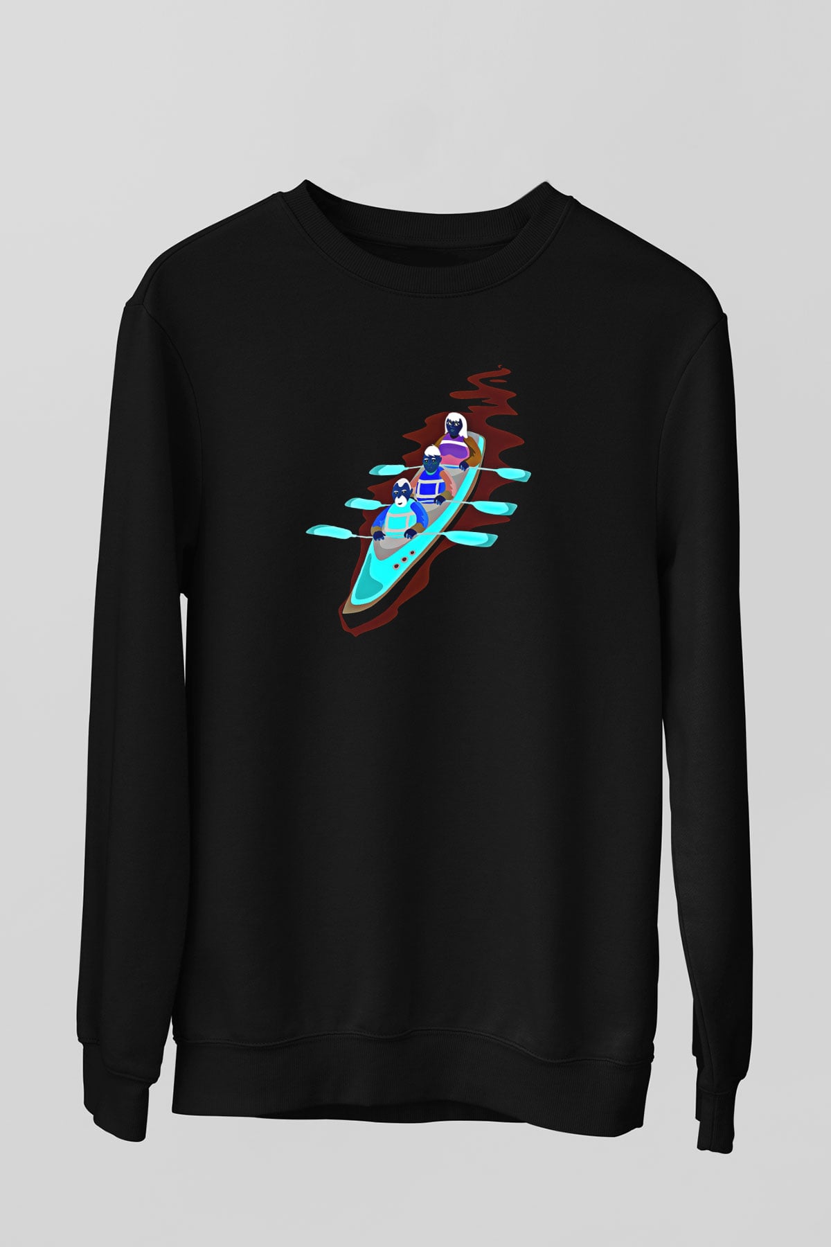 Kano Baskılı Unisex Siyah Sweatshirt