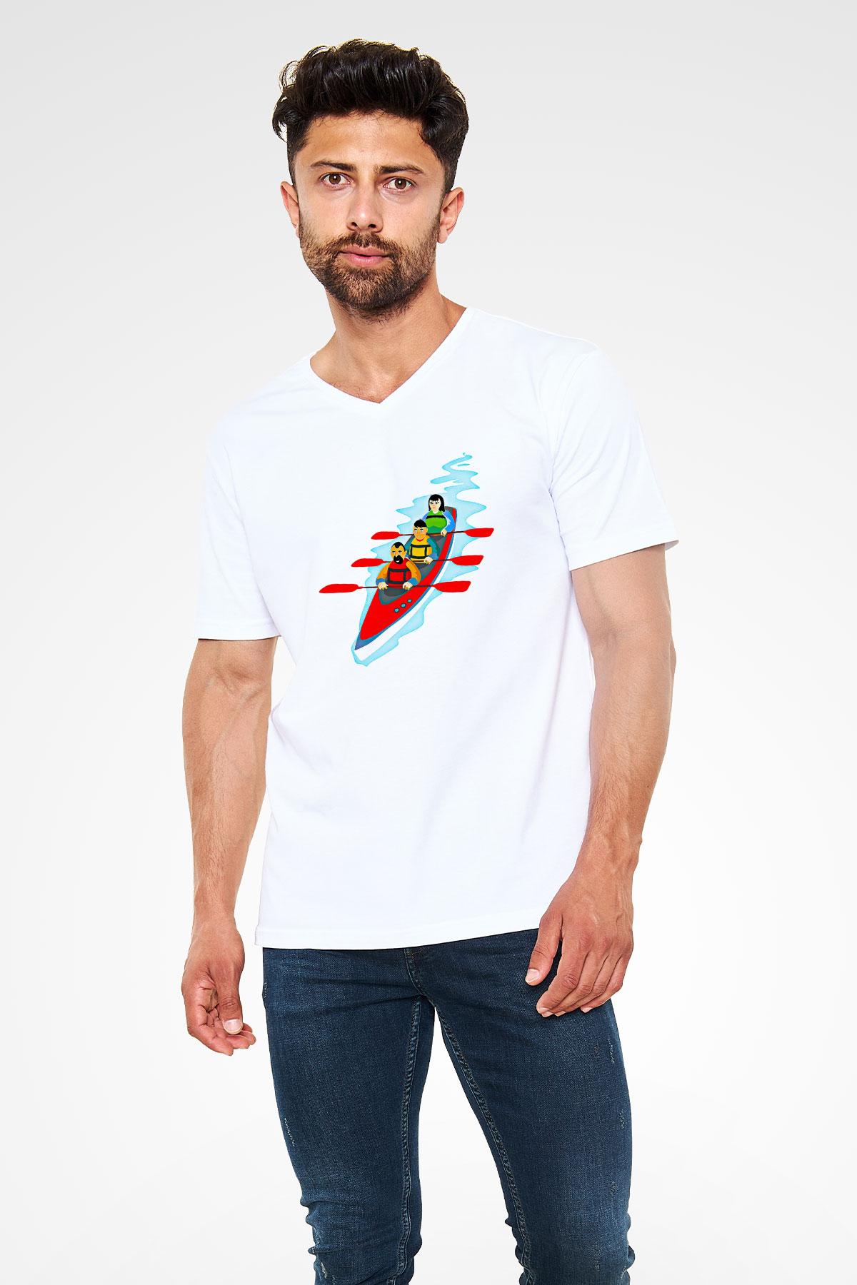 Kano Baskılı Unisex V Yaka Tişört - Tshirt