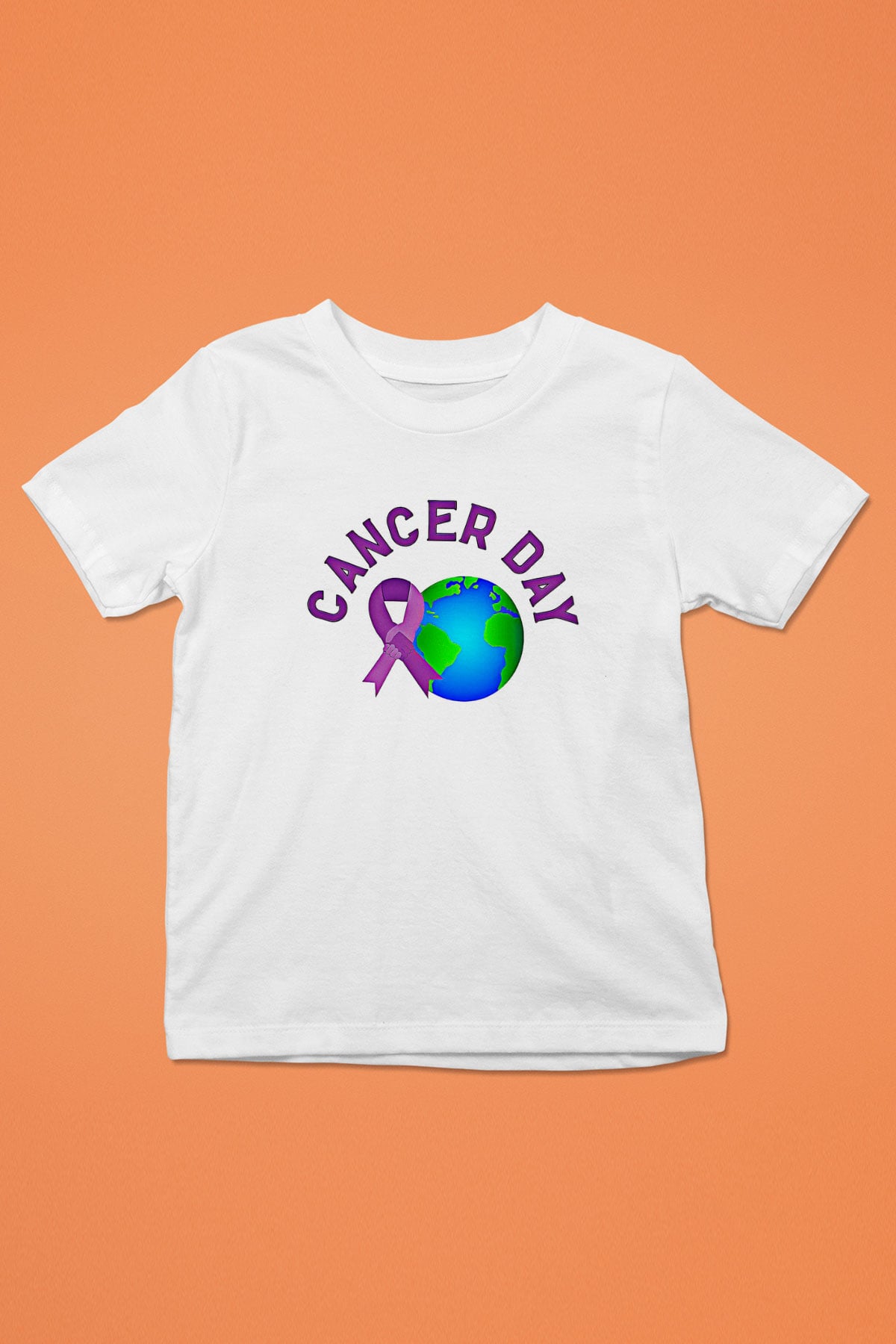 Kanser Günü Baskılı Beyaz Unisex Beyaz Çocuk Tişört - Tshirt