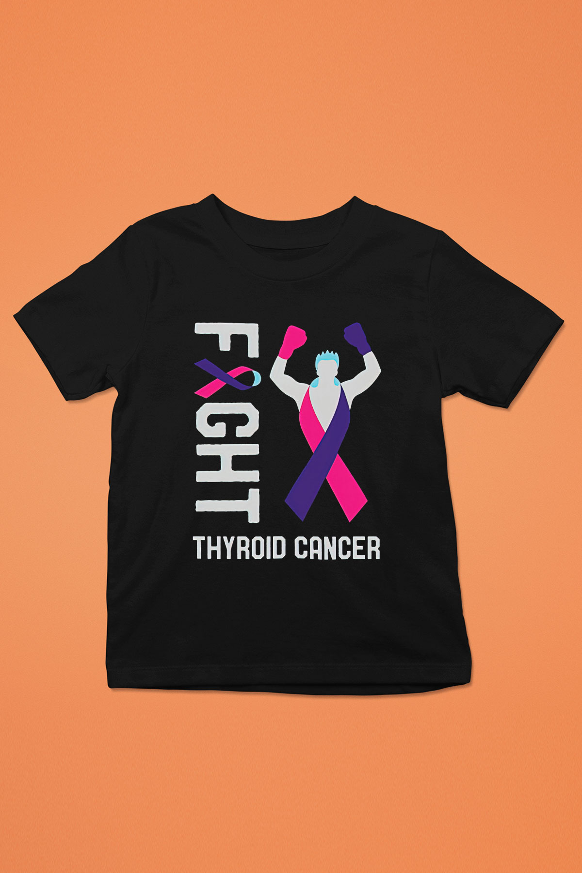 Kanser Günü Baskılı Unisex Siyah Çocuk Tişört - Tshirt