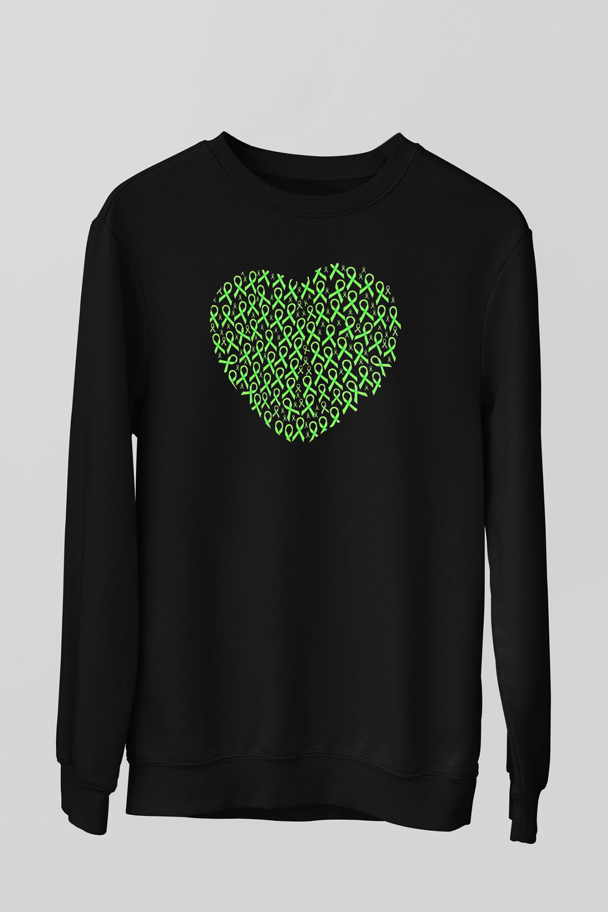 Kanser Günü Baskılı Unisex Siyah Sweatshirt