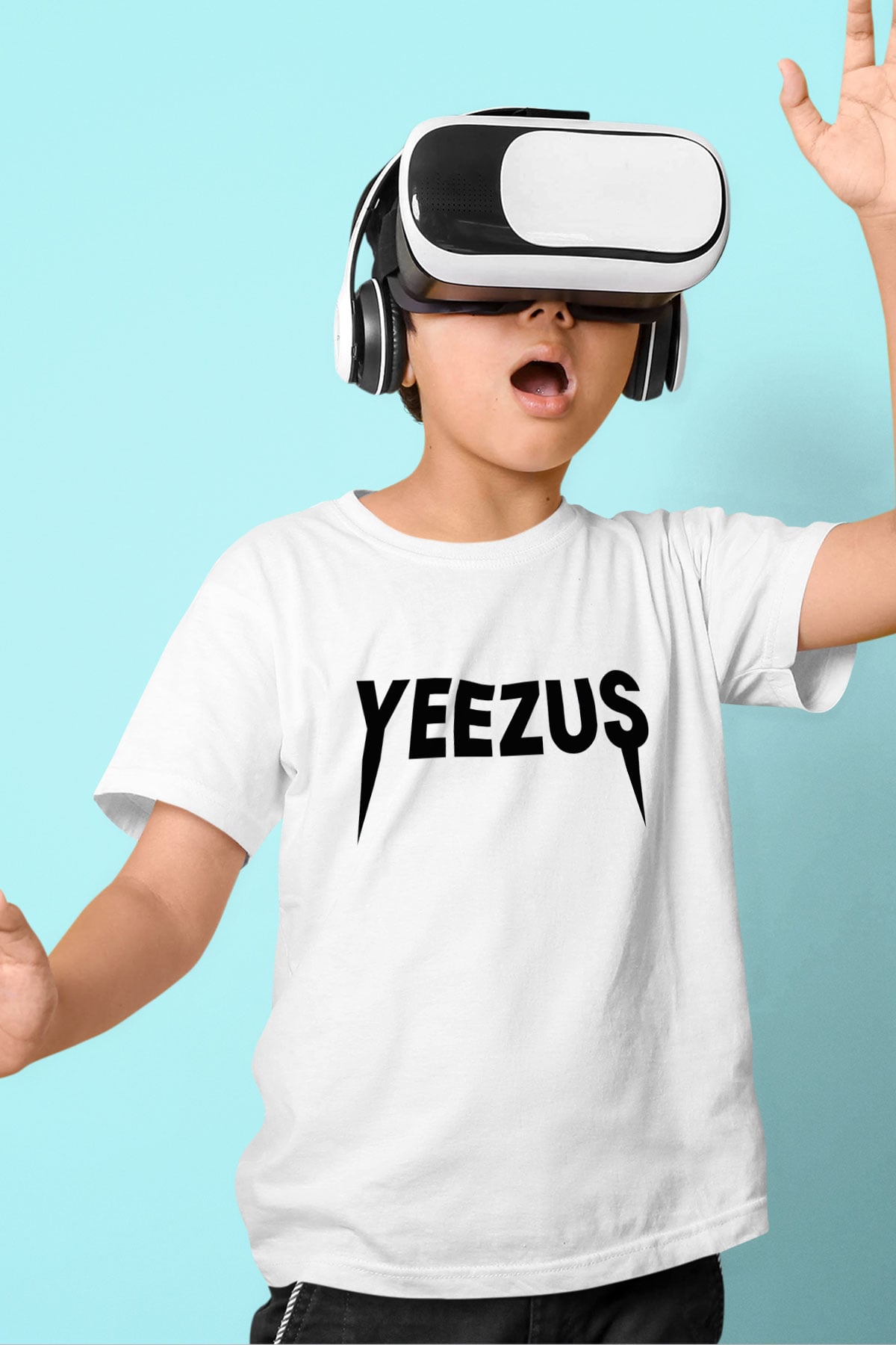 Kanye West Baskılı Beyaz Unisex Çocuk Tişört