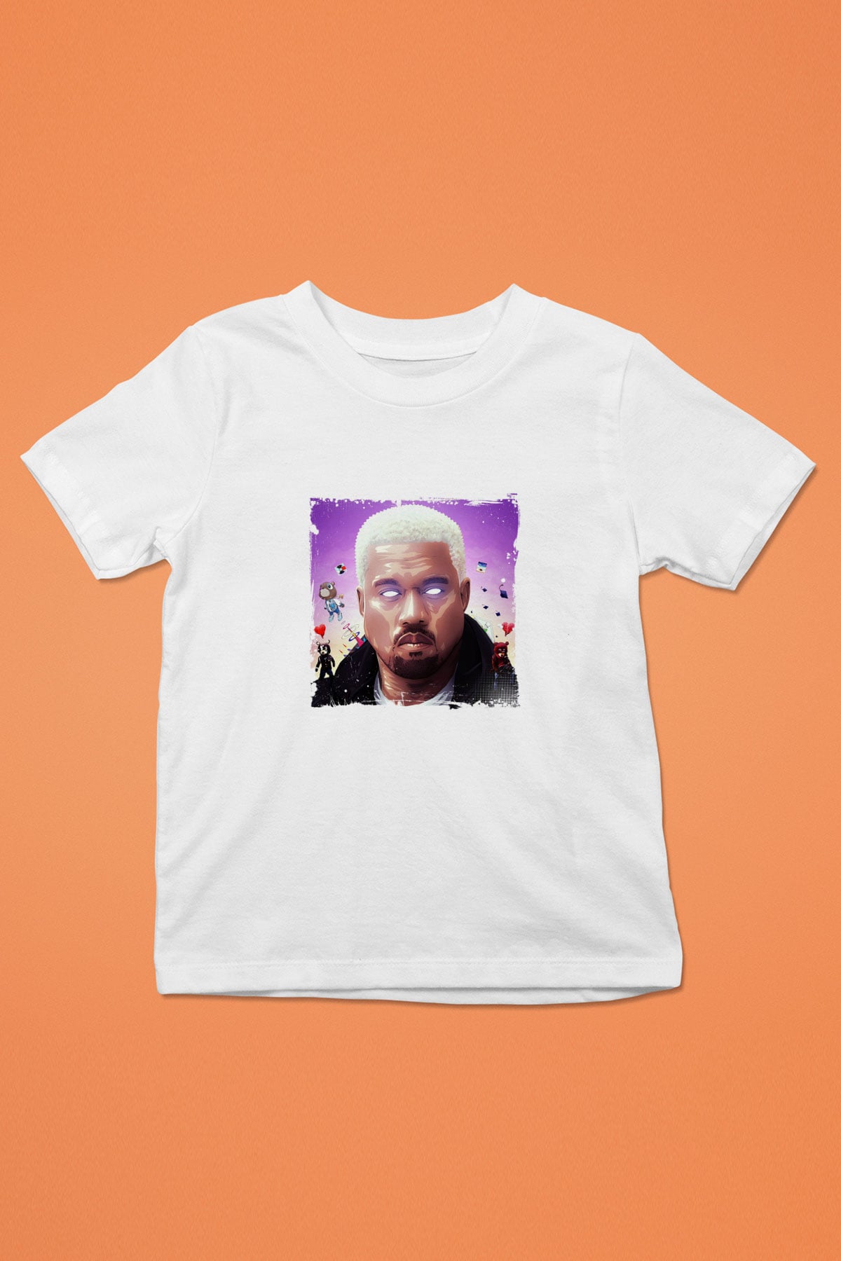 Kanye West Baskılı Unisex Beyaz Çocuk Tişört