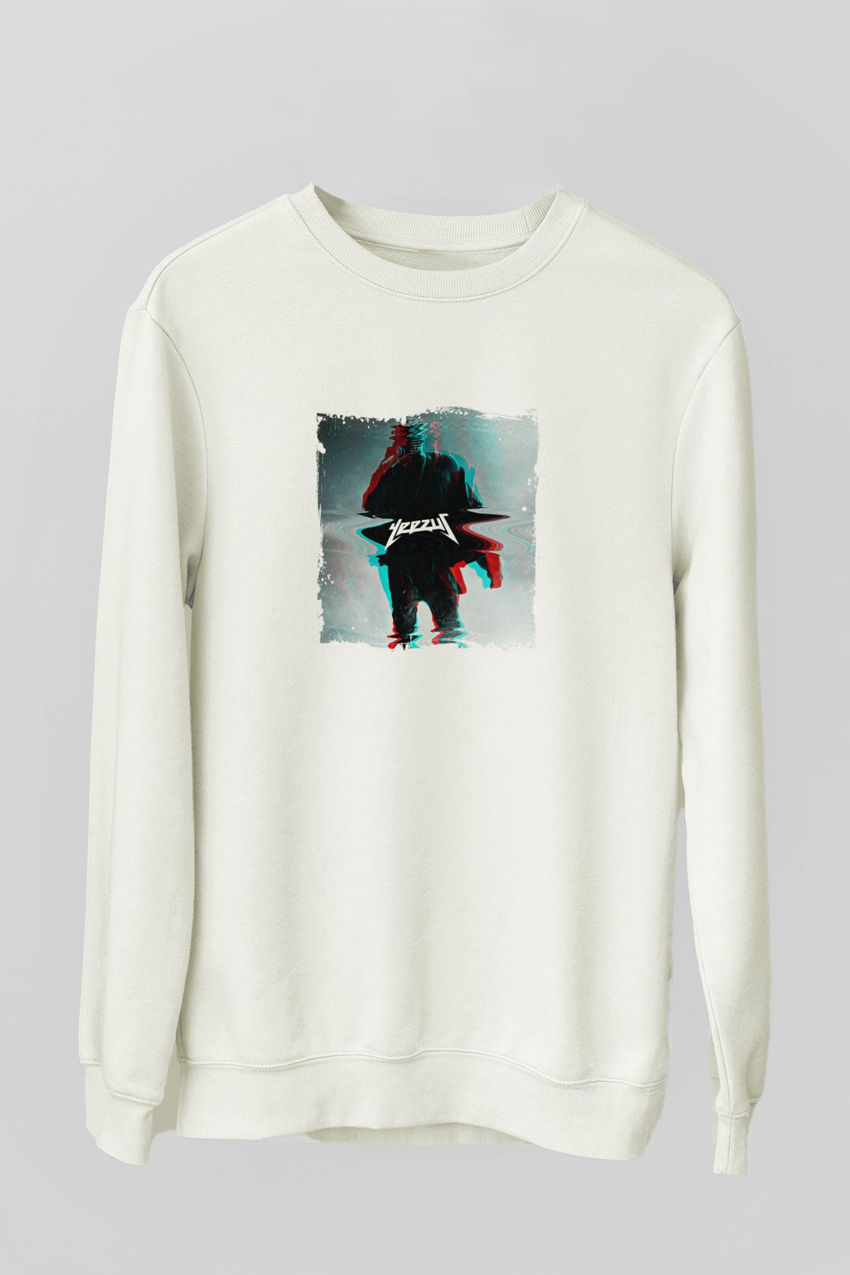 Kanye West Baskılı Unisex Beyaz Sweatshirt
