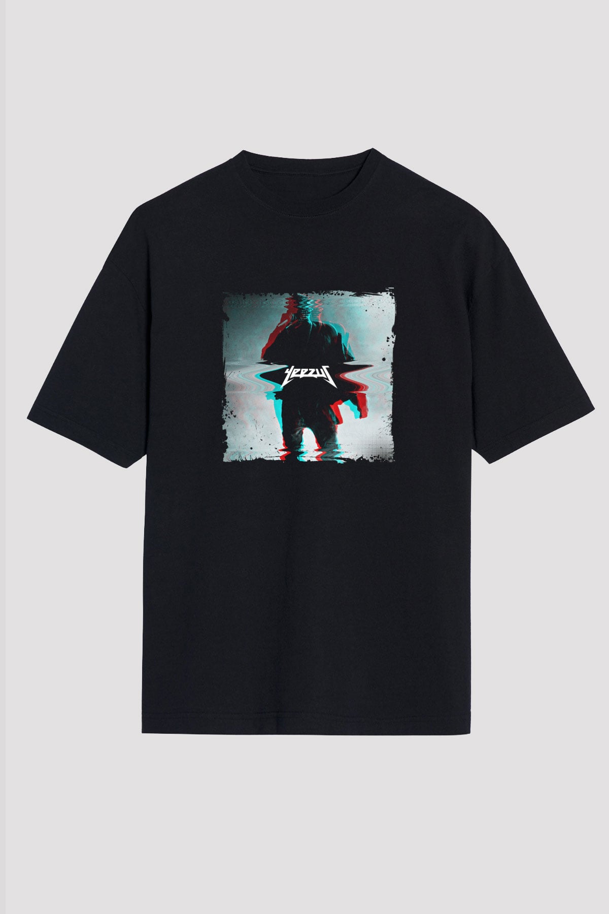 Kanye West Baskılı Unisex Oversize Siyah Tişört