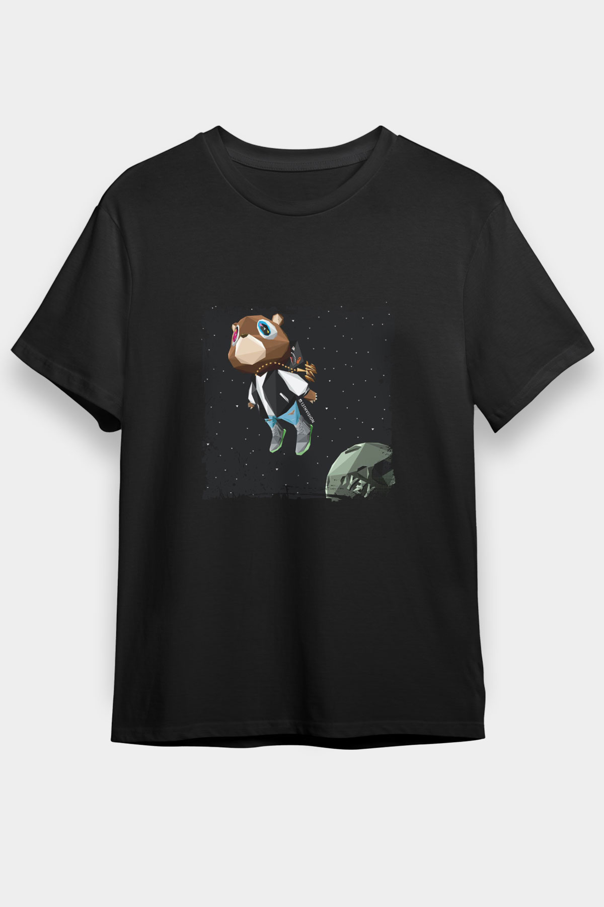 Kanye West Baskılı Unisex Siyah Tişört
