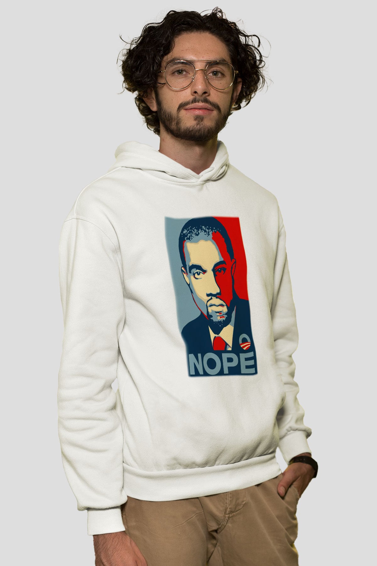 Kanye West Beyaz Unisex Kapşonlu Sweatshirt