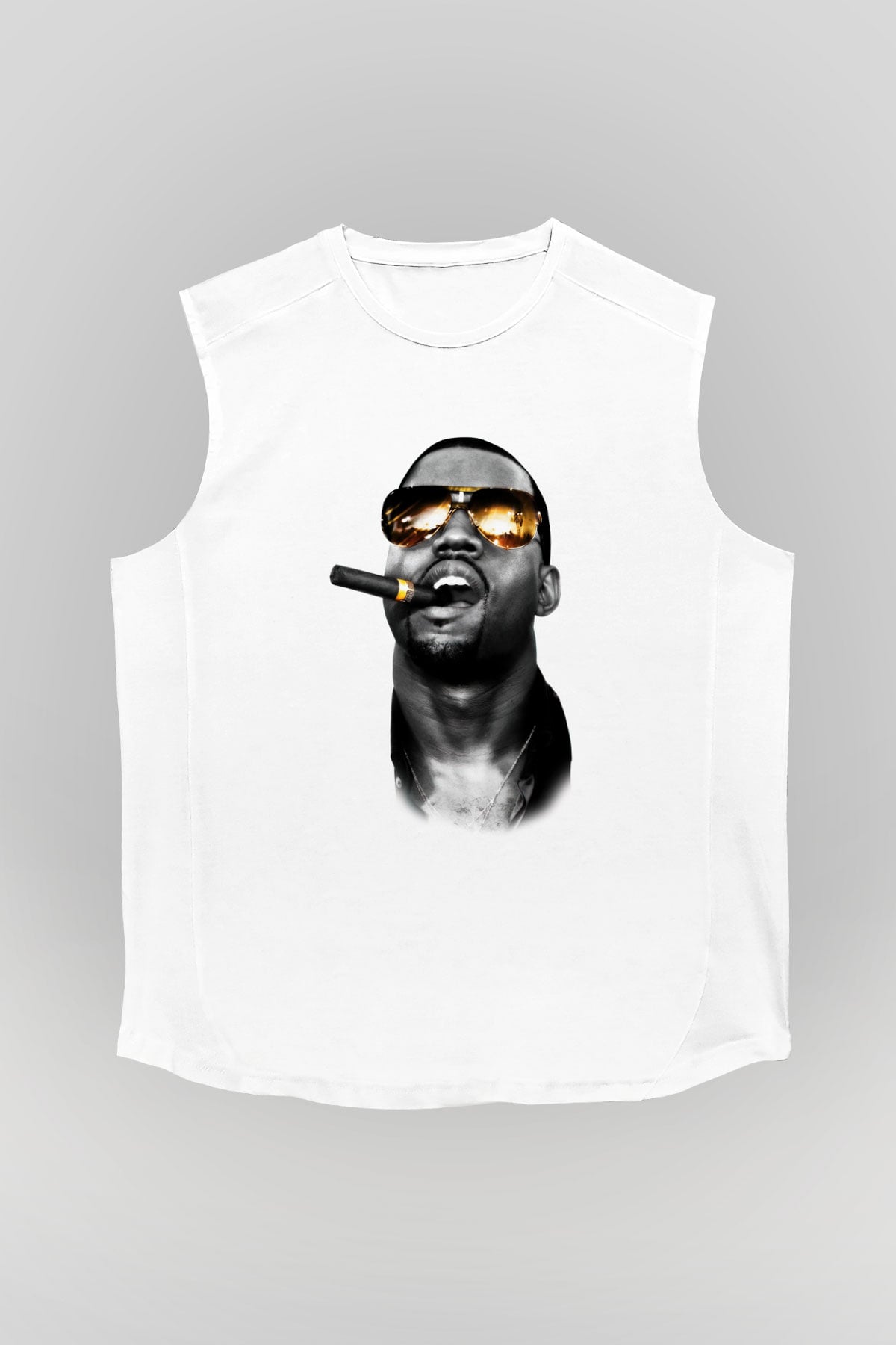 Kanye West Beyaz Unisex Kolsuz Tişört
